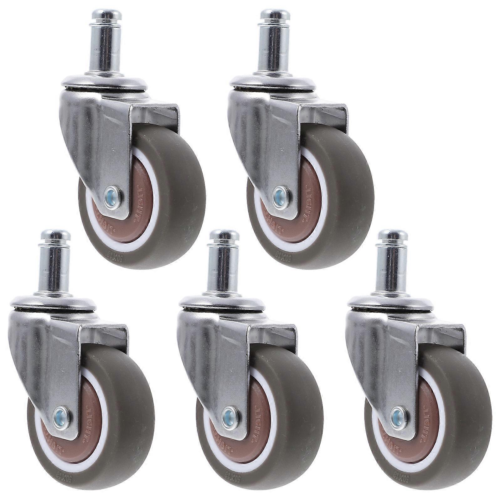 5 Piece Coffee Universal Caster Wheels for Furniture with Smooth Quiet Swivel Design 3.15 Inches