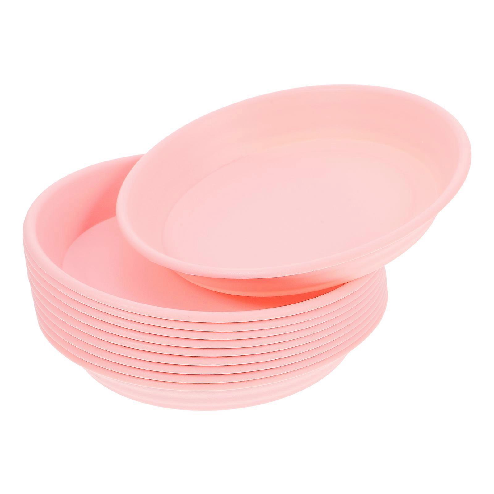 Plastic Trays For Plants Plant Saucer Thickened Design Garden Use Pink 10Pcs