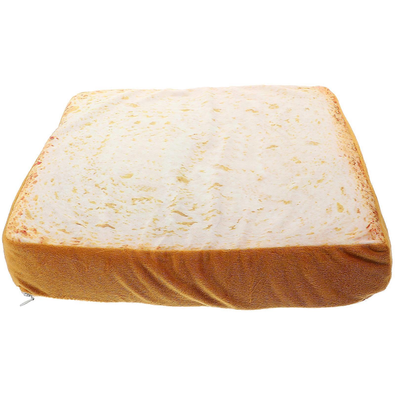 Toast Design Cushion Funny Bread Sleeping Mat Indoor Use 38.00X38.00X6.00CM 1Set