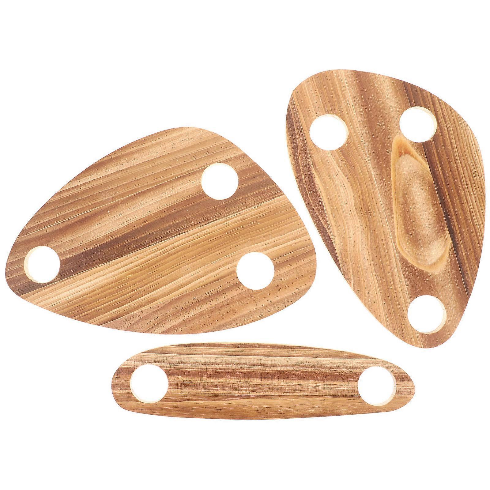 Top Serving Tray Wooden Topper Assorted Color Floating Cheese Plates Camping 3Pcs