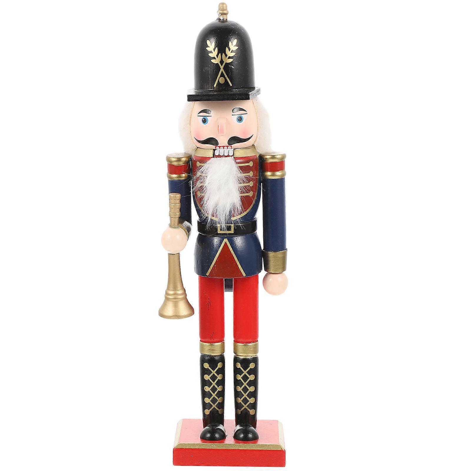 Nutcracker Soldier Decor Wooden Nutcracker Christmas Desktop Decor Traditional Nutcracker 9x6.5x30cm Decorative 1Set
