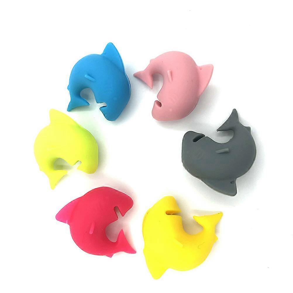 Cup Labels Silicone Shark Design Wine Glass Markers Glass Identification For Western Restaurants 18Pcs