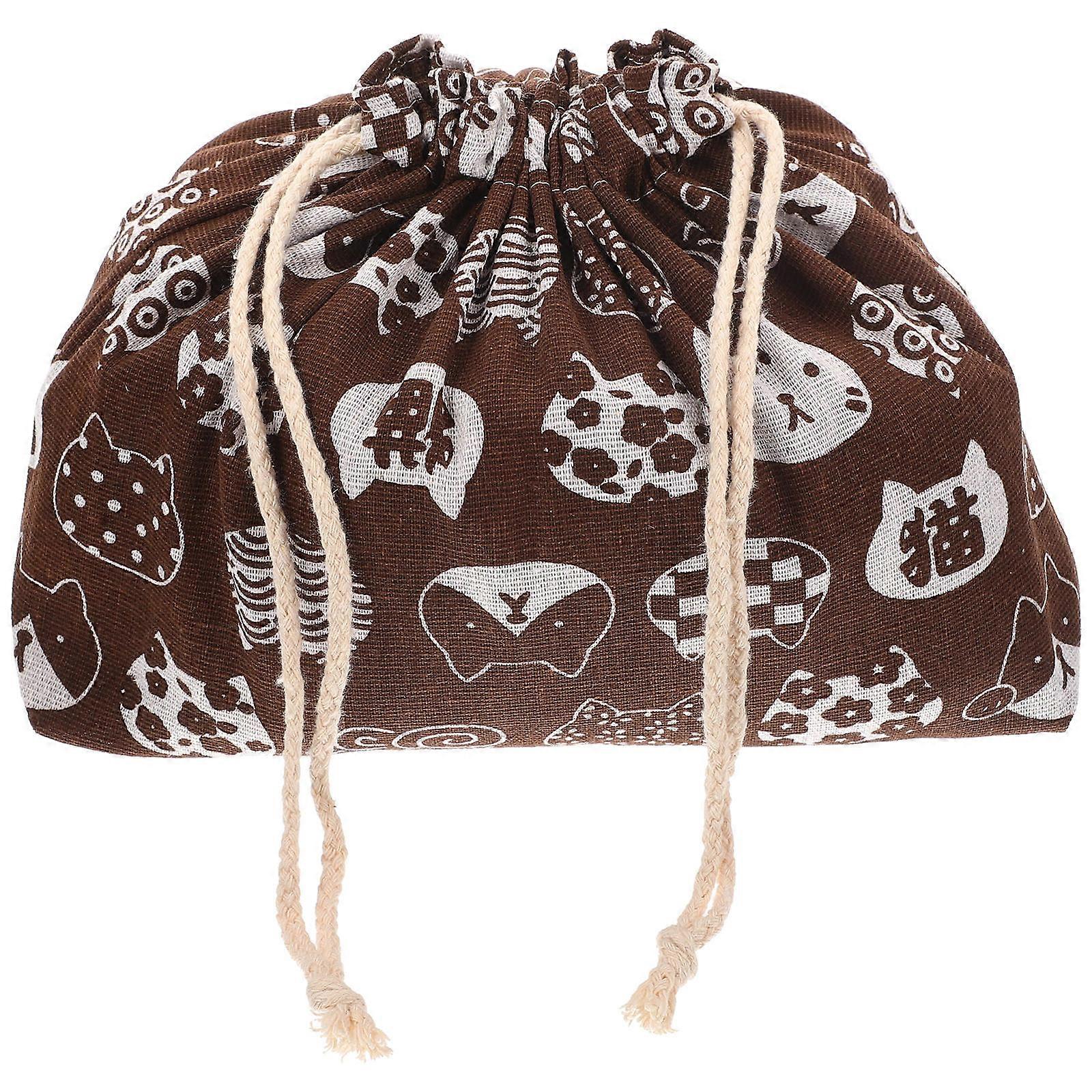 Drawstring Lunch Bag Portable Bag Reusable Storage Japanese Style For Students Picnic 1Pack