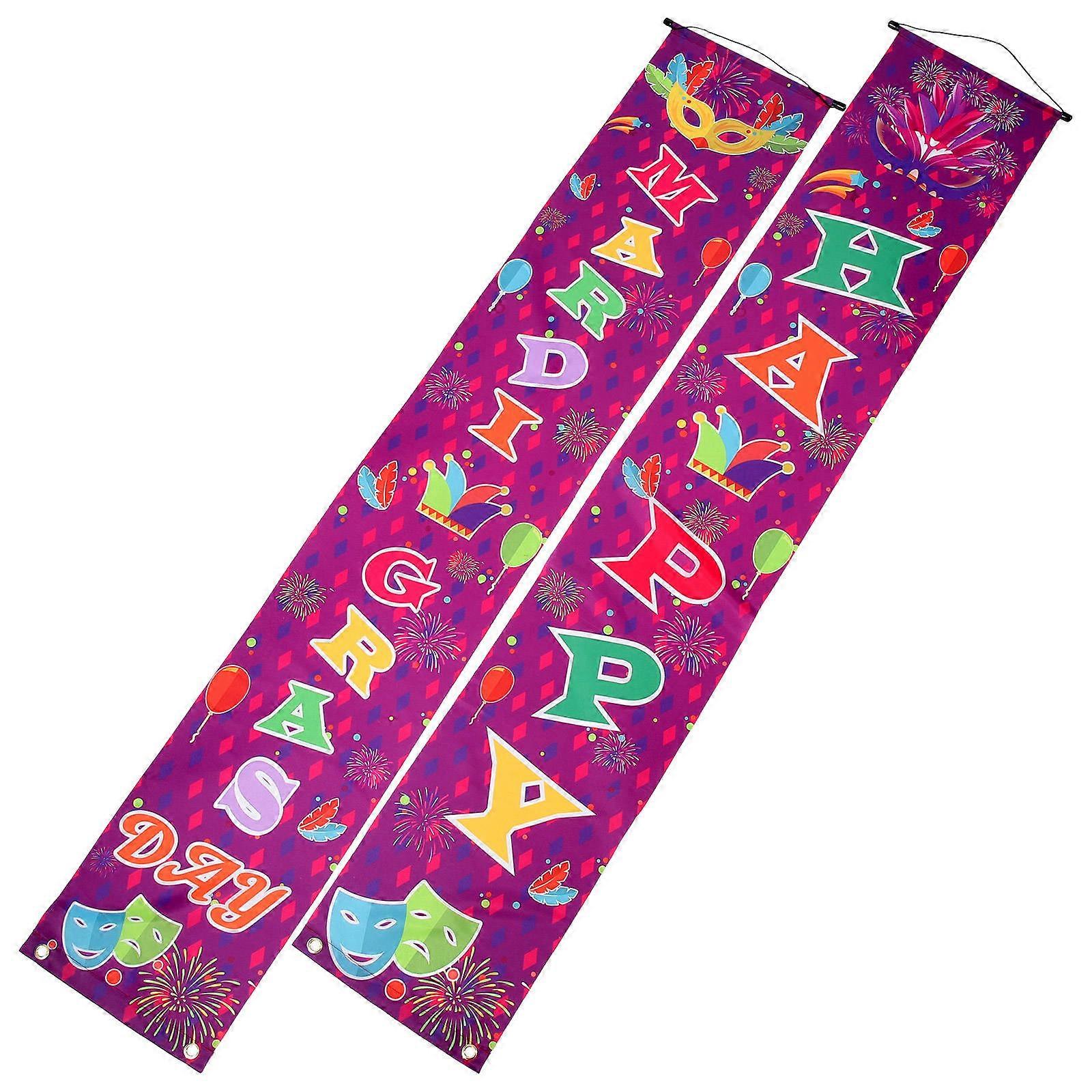 Gras Flag Door Flag Gras Day Style Photo Background 1 Pair