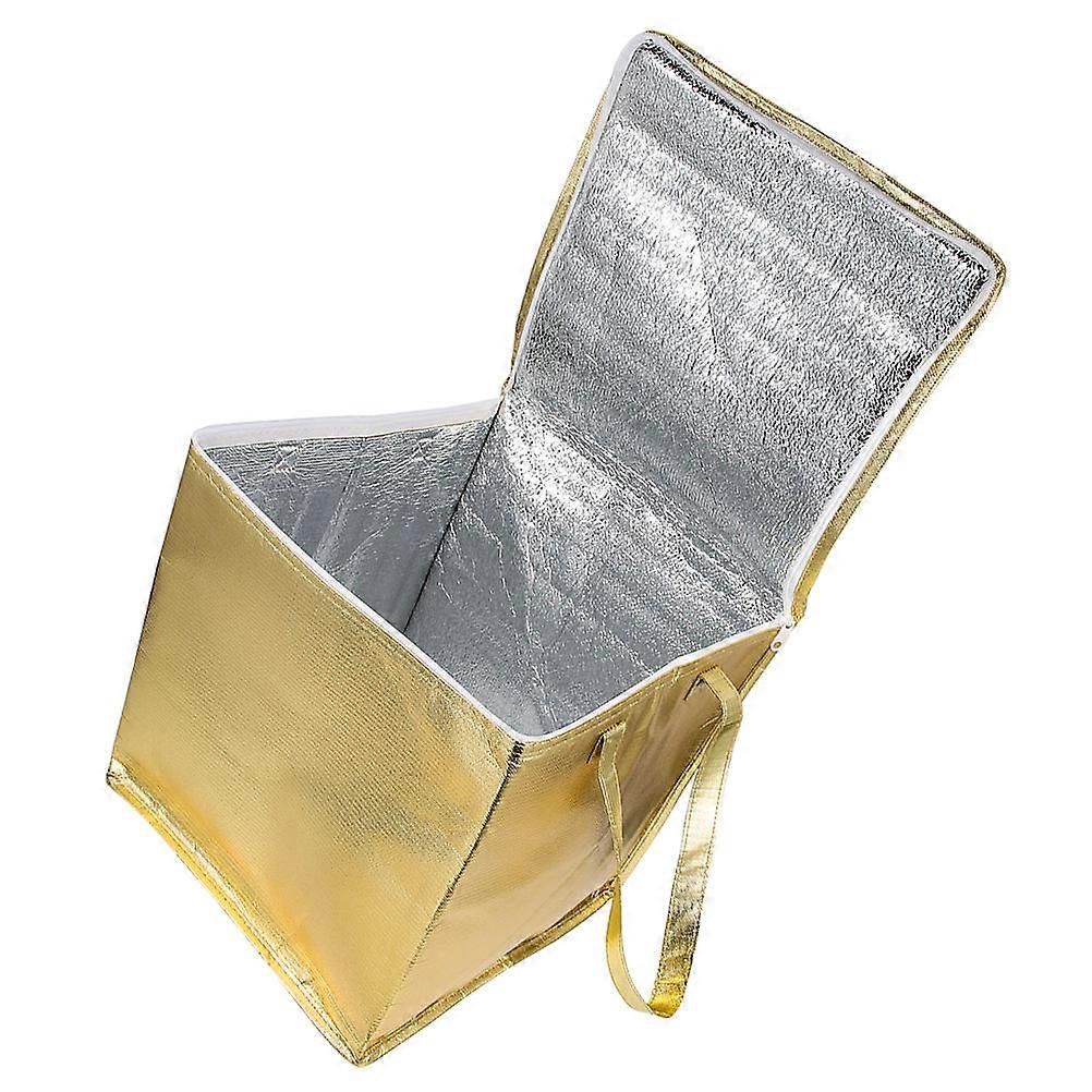 Foldable Insulated Bag Insulated Bag for Outdoor Use Home Use Golden Aluminum Foil 1Set