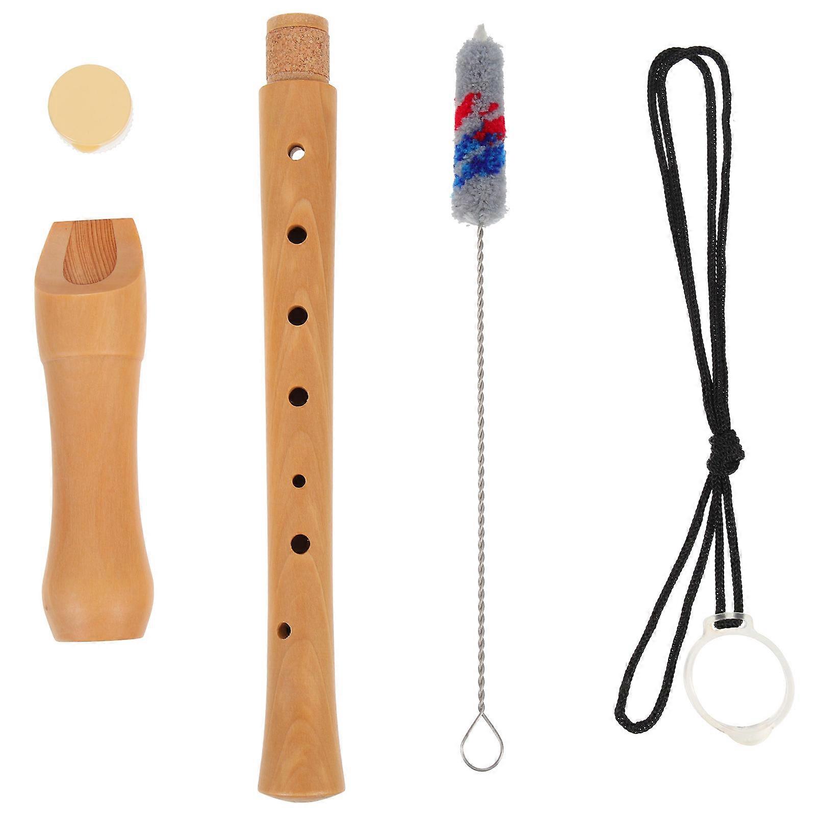 Recorder German Style Beginner Model Detachable Two Section Natural Wood Color Music Learning 1Set