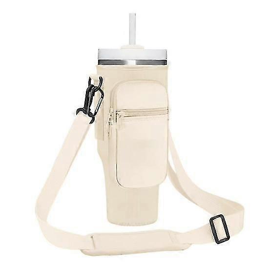 Cup Sleeve Adjustable Water Bottle Carrier Bag with Pockets Shock-Absorbing Tumbler Holder for 40oz Tumbler