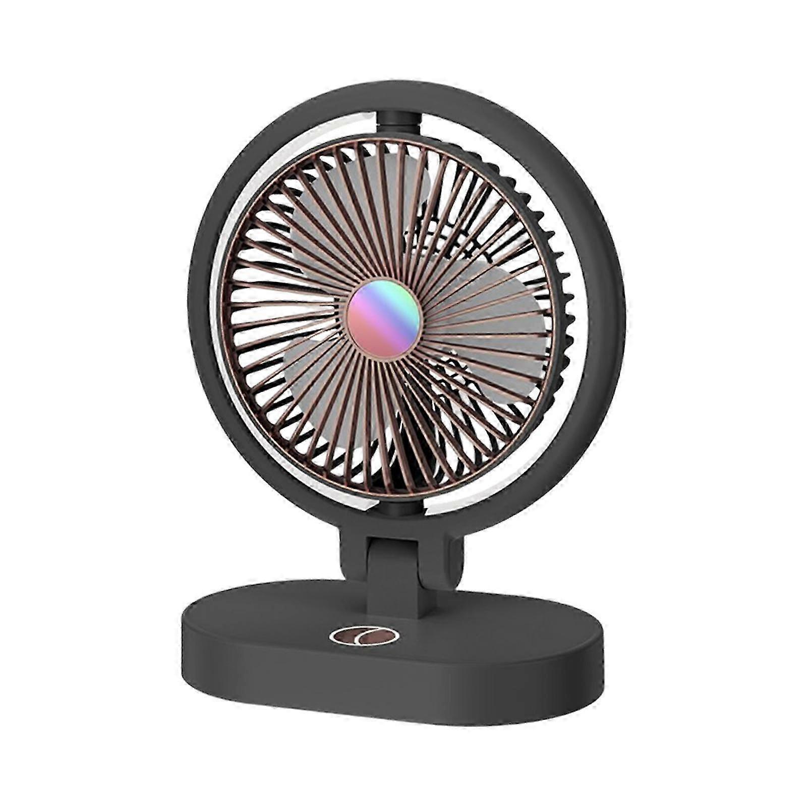 Mini Rechargeable Table Fan Adjustable Rotation for Home Indoor Use