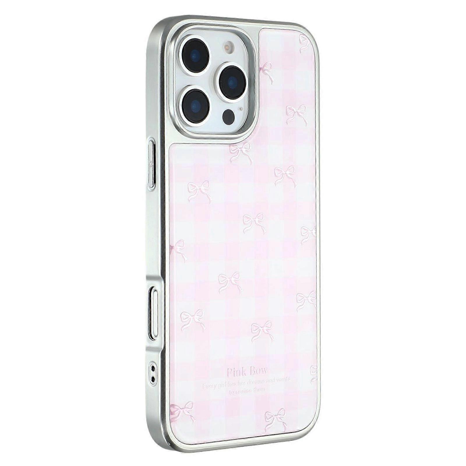 For iPhone 16 Pro Max Case Lacquered Epoxy Pattern TPU + Acrylic Phone Cover Large Camera Cutout