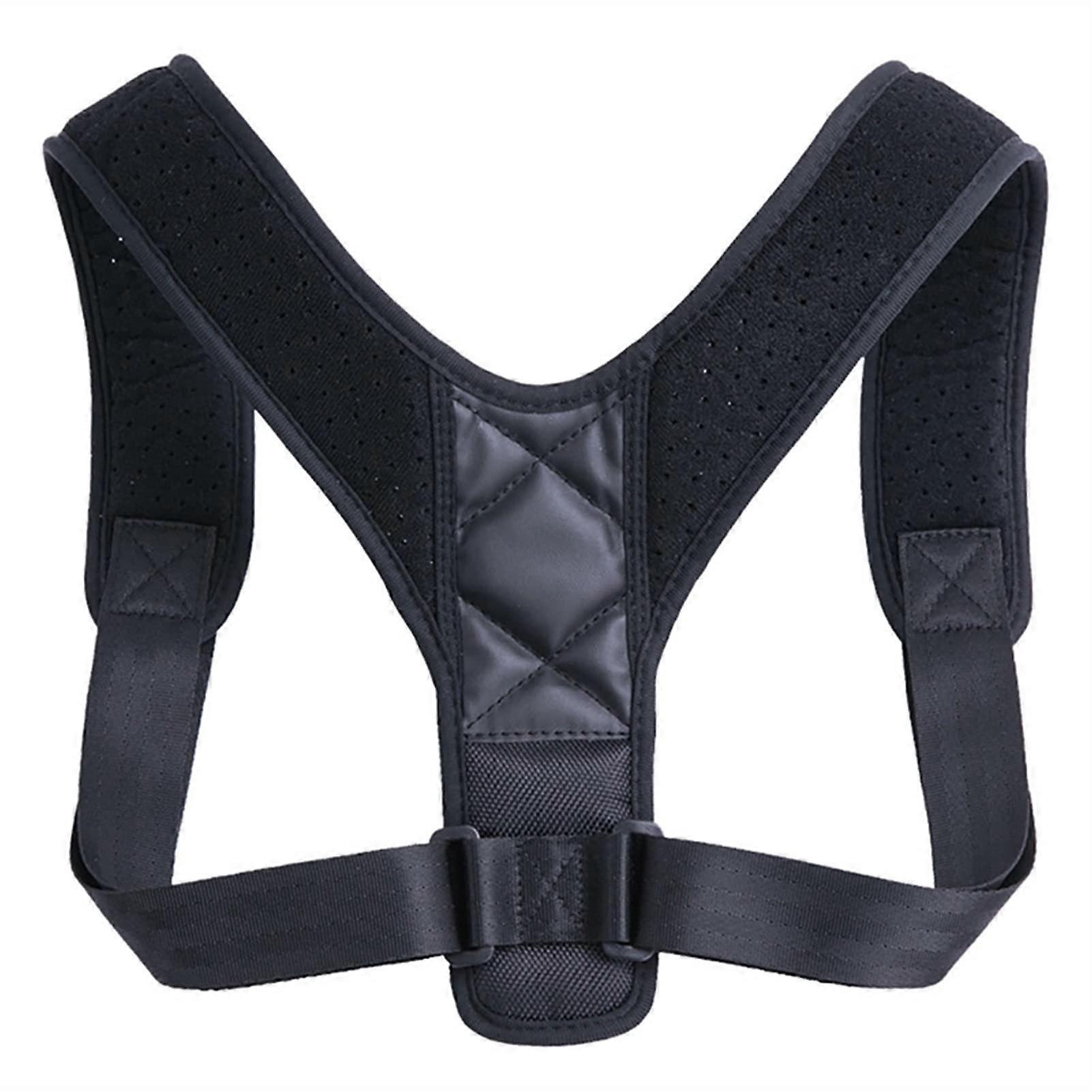 Posture Correction Back Support Belt, Posture Corrector Shoulder Back Brace, Lumbar Vertebrae Support Belt, Posture Corrector, Black, XL