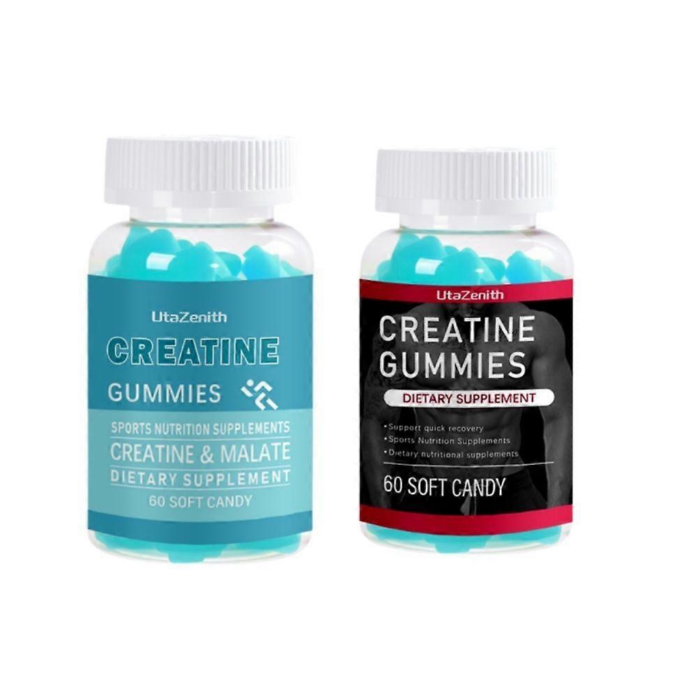 UtaZenith Creatine Gummies for Endurance & Lifefit, 120 Count Bottle for Cyclists and Runners - Improve Stamina and Output