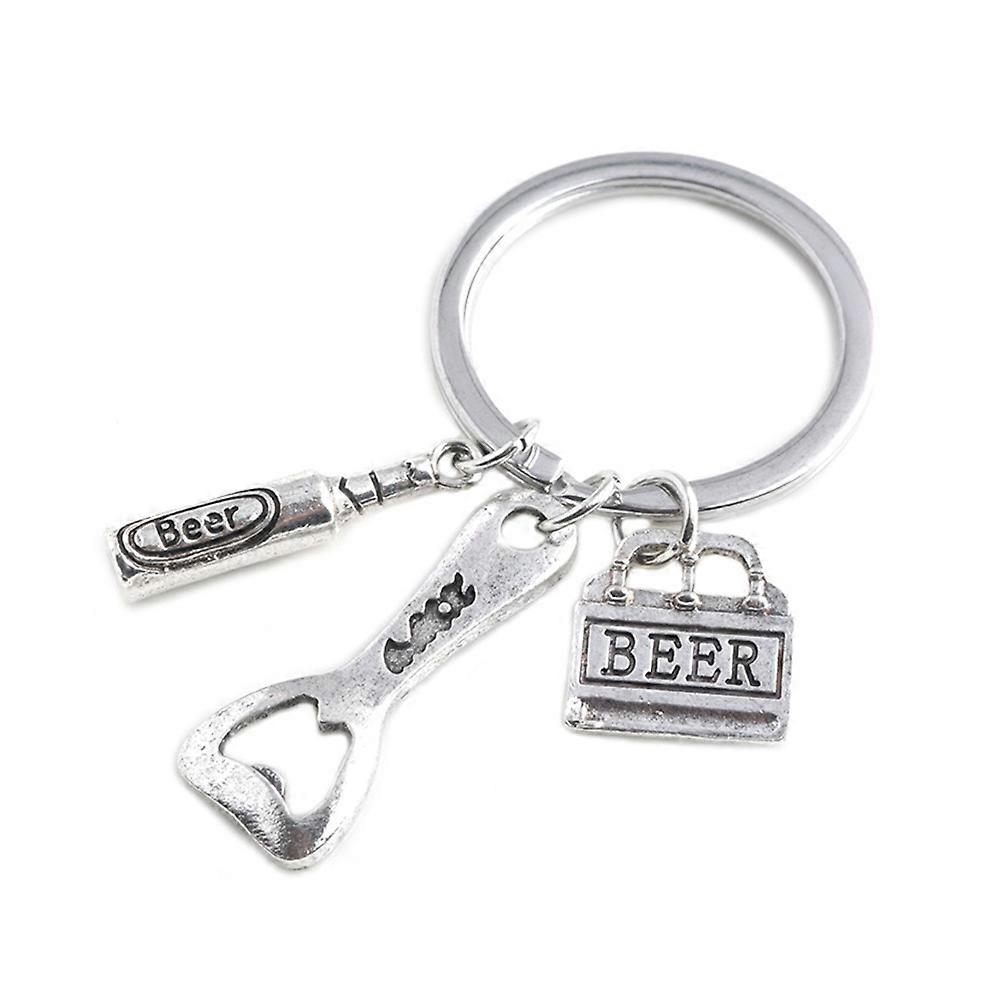 Keychain Bottle Opener Men Silver Metal 1Pcs