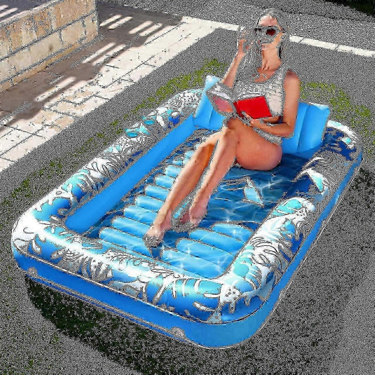 2024 Oppblåsbar solbasseng Lounger Float for voksne, 70" X 46" Stor solseng Pool F Gift Shlm