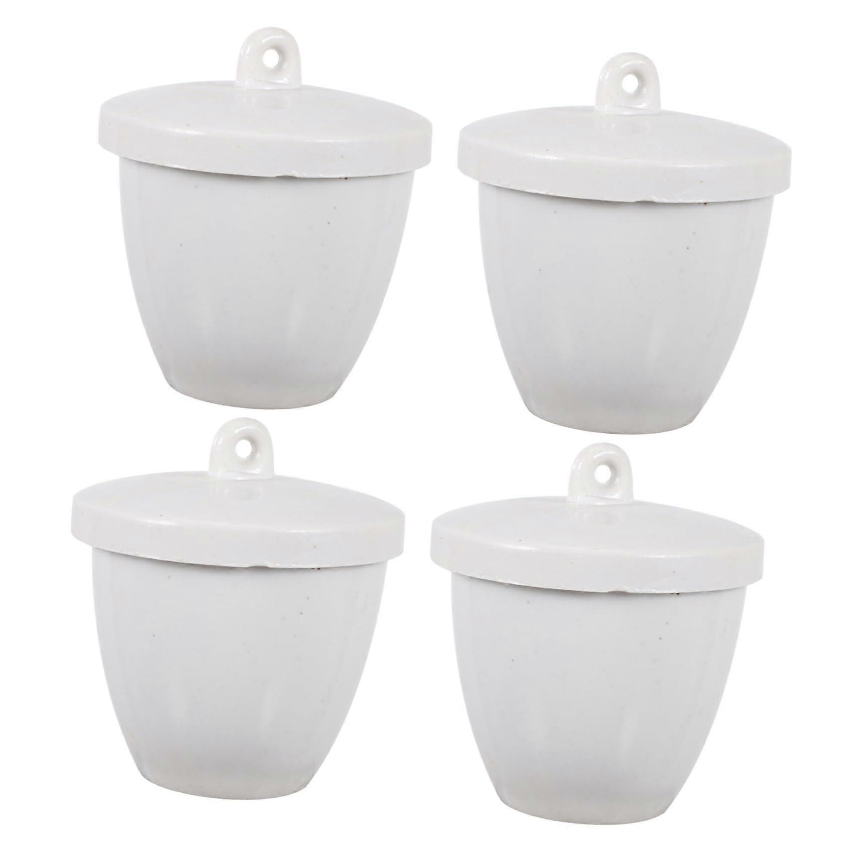 Ceramic Crucible 100ml with Lid Pack of 4 Temp Resistant for Melting Gold Silver Copper