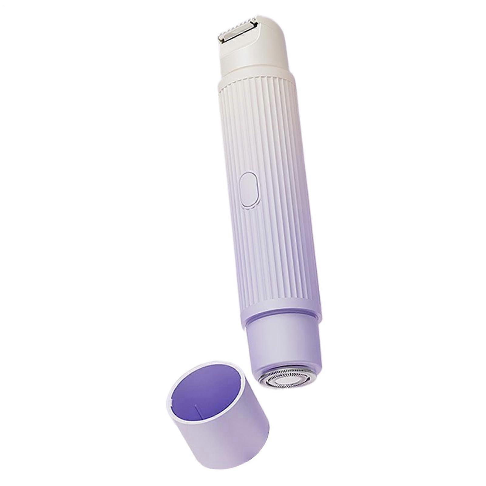 Bikini Trimmer for Women, Double-Headed Electric Razor for Face, Body, Legs, Armpits - Purple Hair Remover