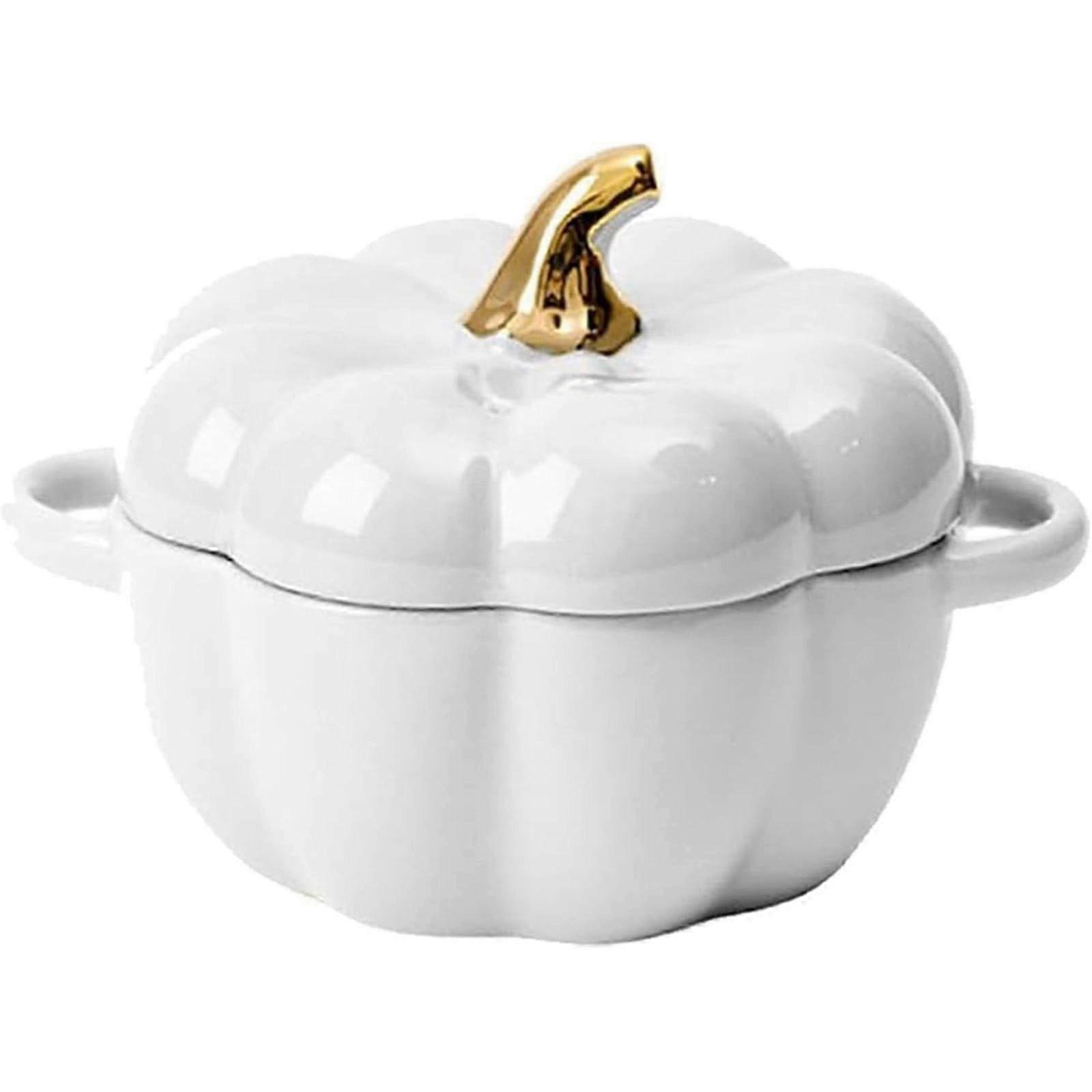 Ceramic Oven-Ready Pumpkin Bowls - Mini Soup Bowls with Lids for Convenient Cooking, Perfect for Home and Holiday Gatherings