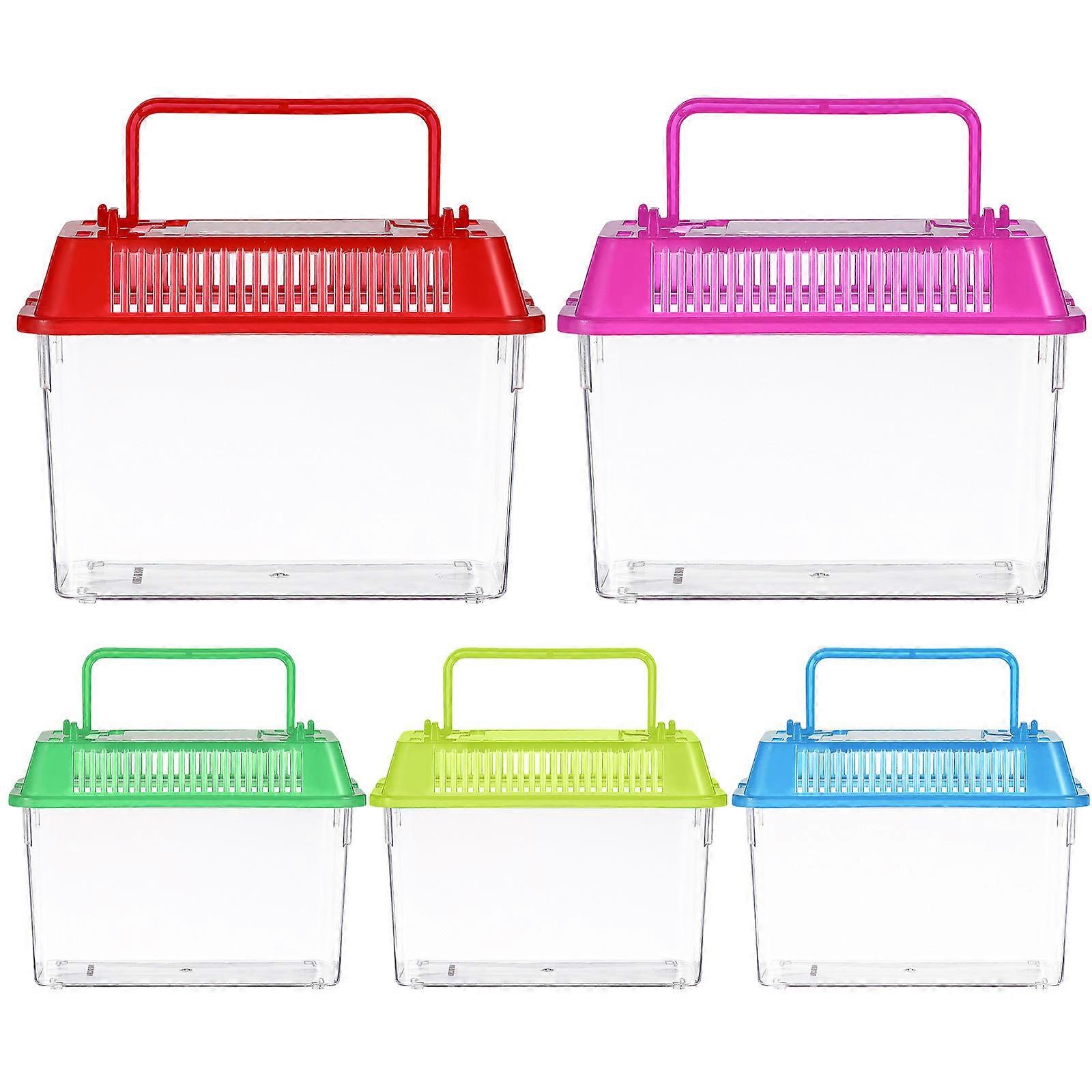 Pet Turtle Mini Fish Tank Travel Rectangular Shape Easy Cleaning 5Pcs