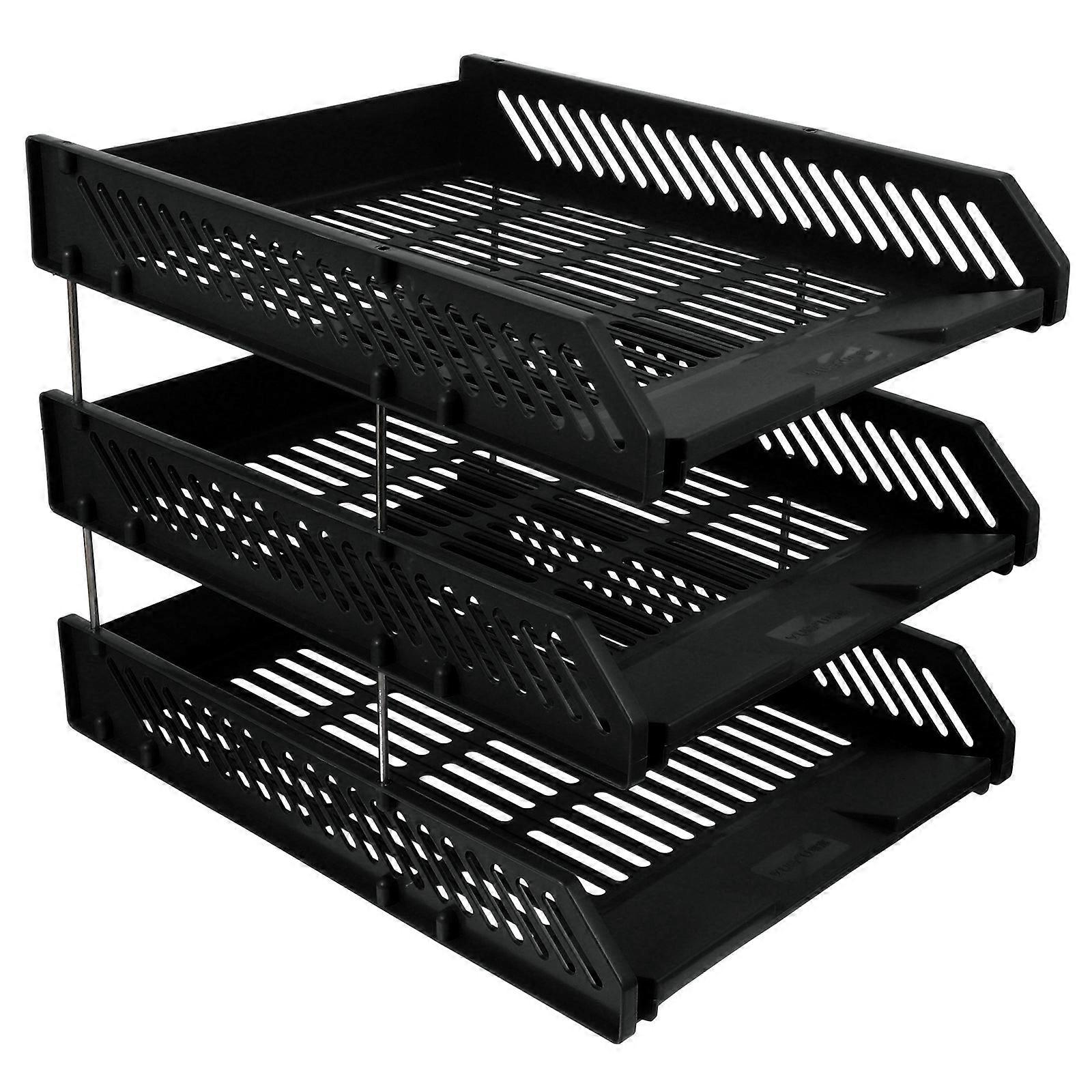 Document Holder 3 Tier Plastic File Document Rack PP Material Office Supplies 1Set