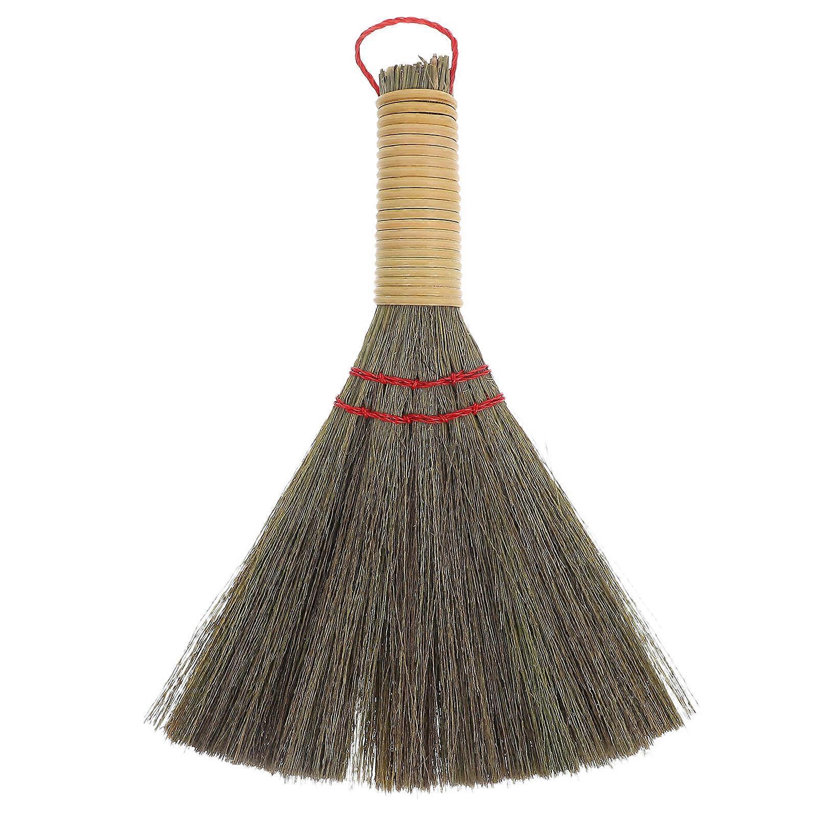 Compact Handheld Whisk Broom, Durable Natural Corn Straw, Lightweight Portable Brush for Dusting Tables, Sofas, and Floors, Multi Surface Cleaning