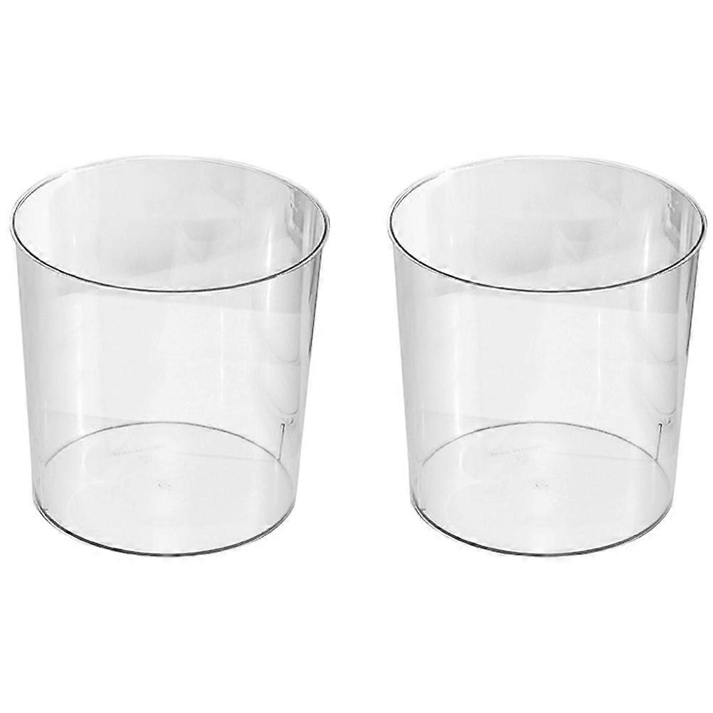 Clear Large Trash Can Set of 2 Simple Style Household Waste Bin for Kitchen, Office, Home Storage Garbage Bucket