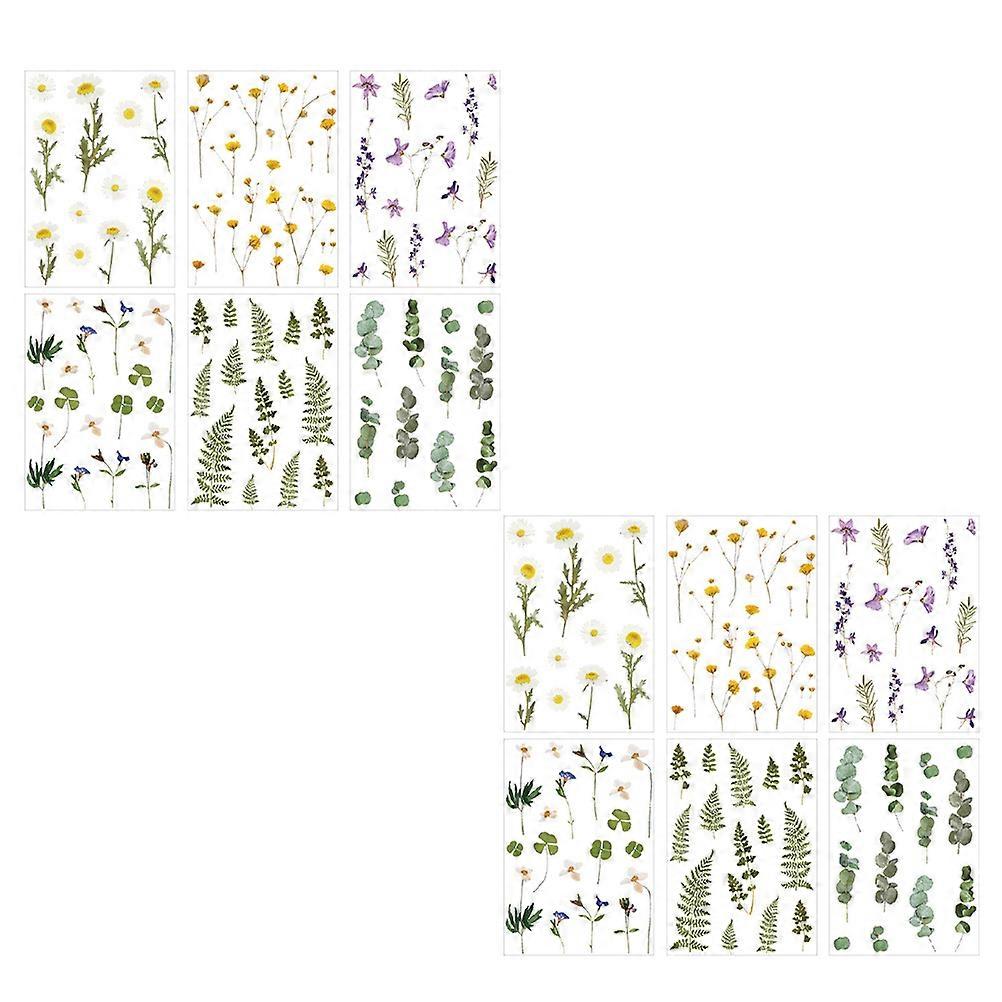 Botanical Washi Tape Set Rectangle Shape Scrapbook Decor Assorted Color 15.00x10.50x0.10cm 12 Sheets