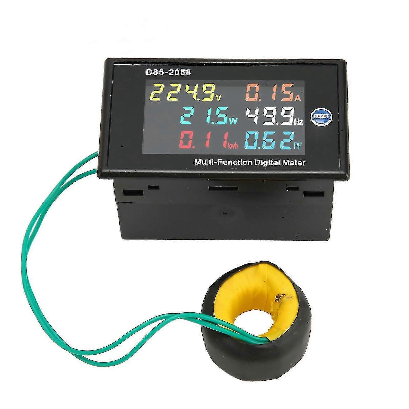 AC Meter Single Phase LCD Digital AC Panel Meter Voltage Current Frequency Amp Watt Power Monitor AC200?450V 0.00?110.0A