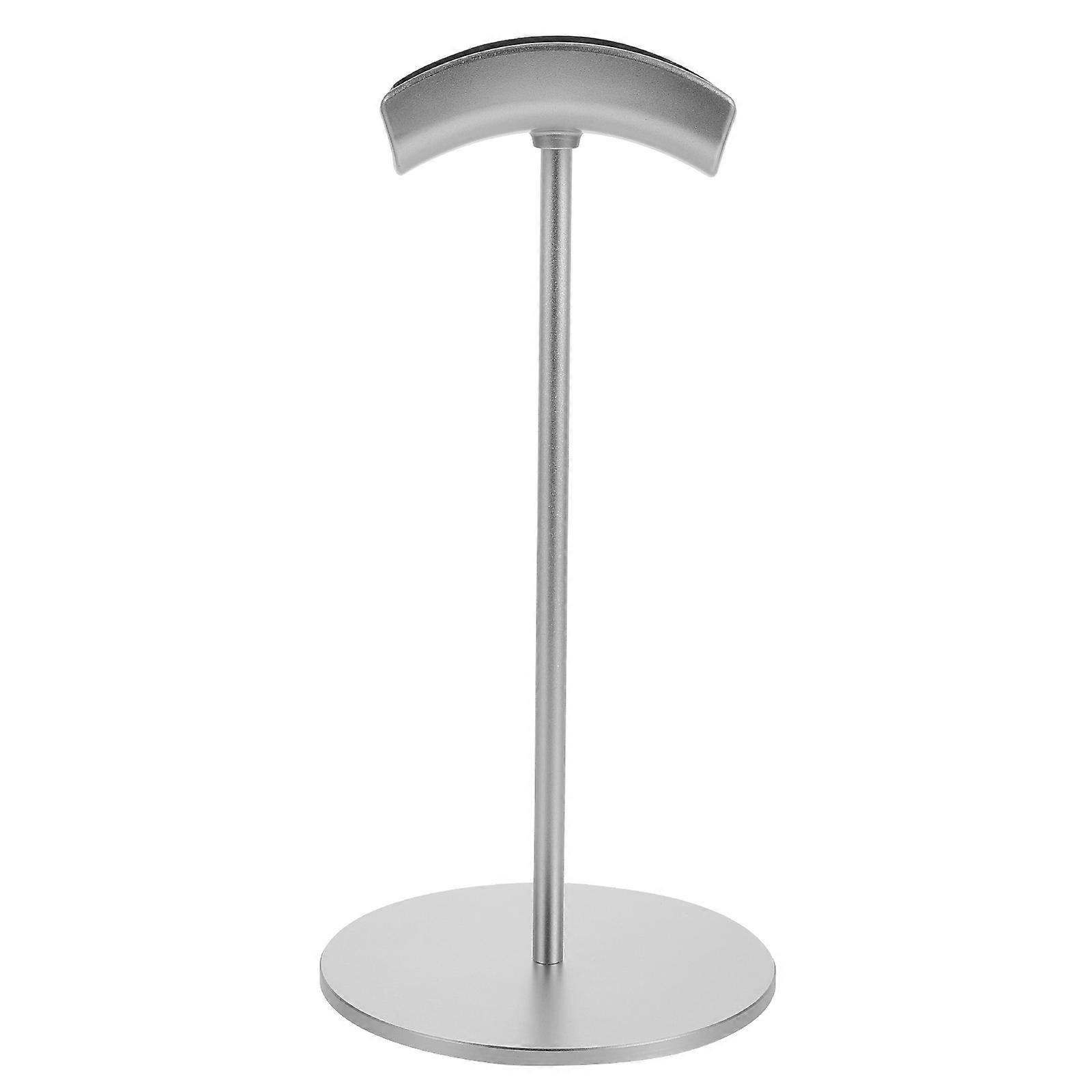 Practical Headphone Storage Holder for Desktop Computer Games Silver Aluminum Alloy and Rubber