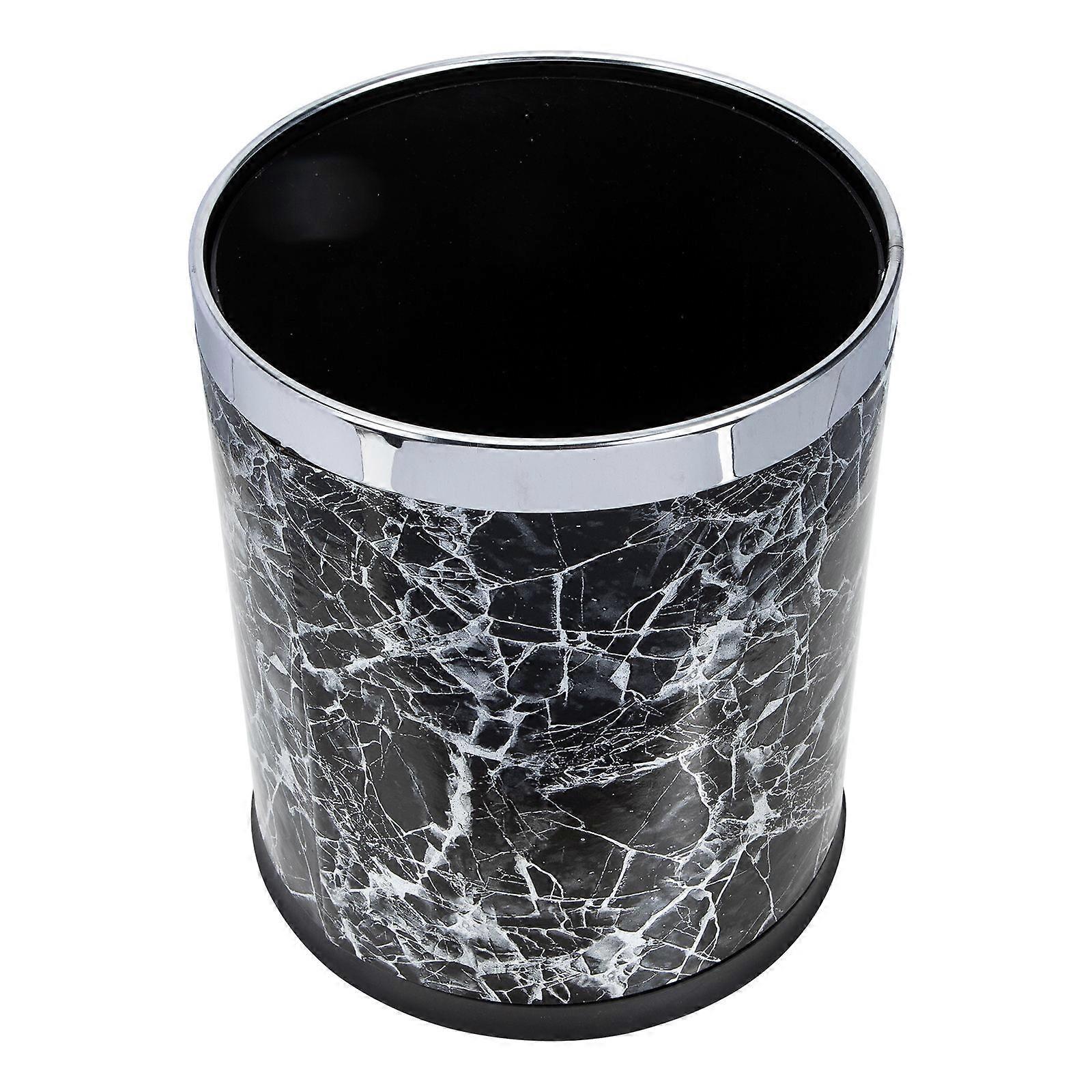 Kitchen Waste Bin Trash Can Marble Patterned For Home Use Under Sinks 25x22.5cm Organized 1Set