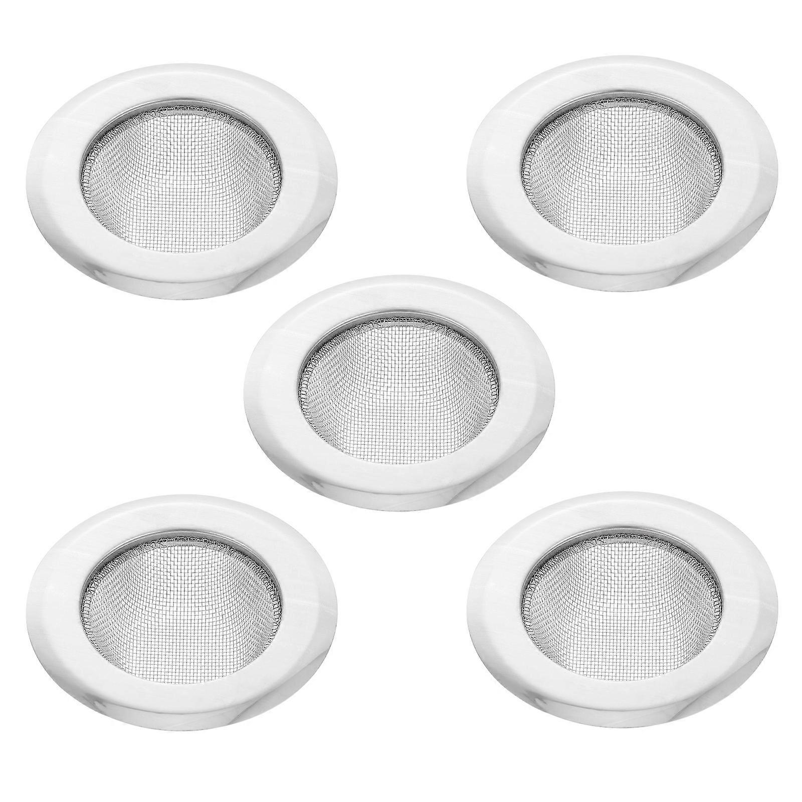 Silver Sink Garbage Filter for Kitchen Use 5Pcs Stainless Steel Strainers