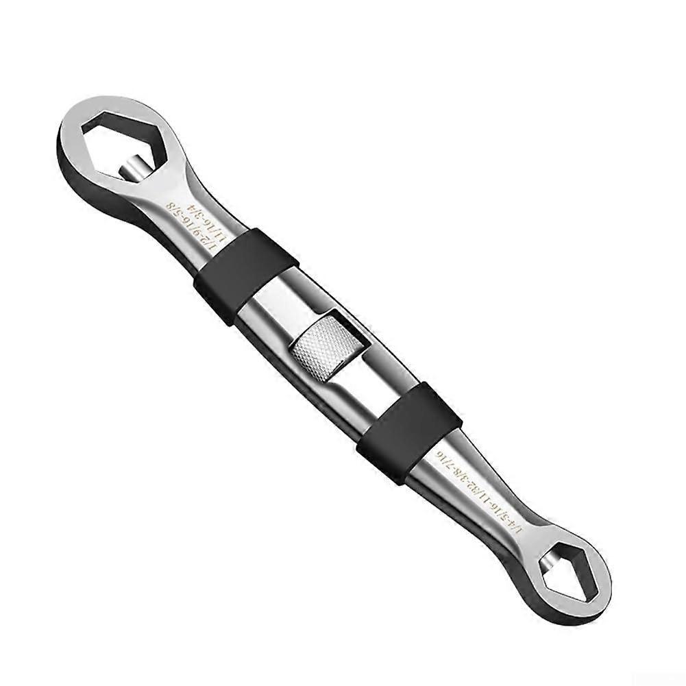 Adjustable Two-End Wrench for Plumbing and Automotive Repairs, 10-Inch Heavy-Duty Multi-Function Tool