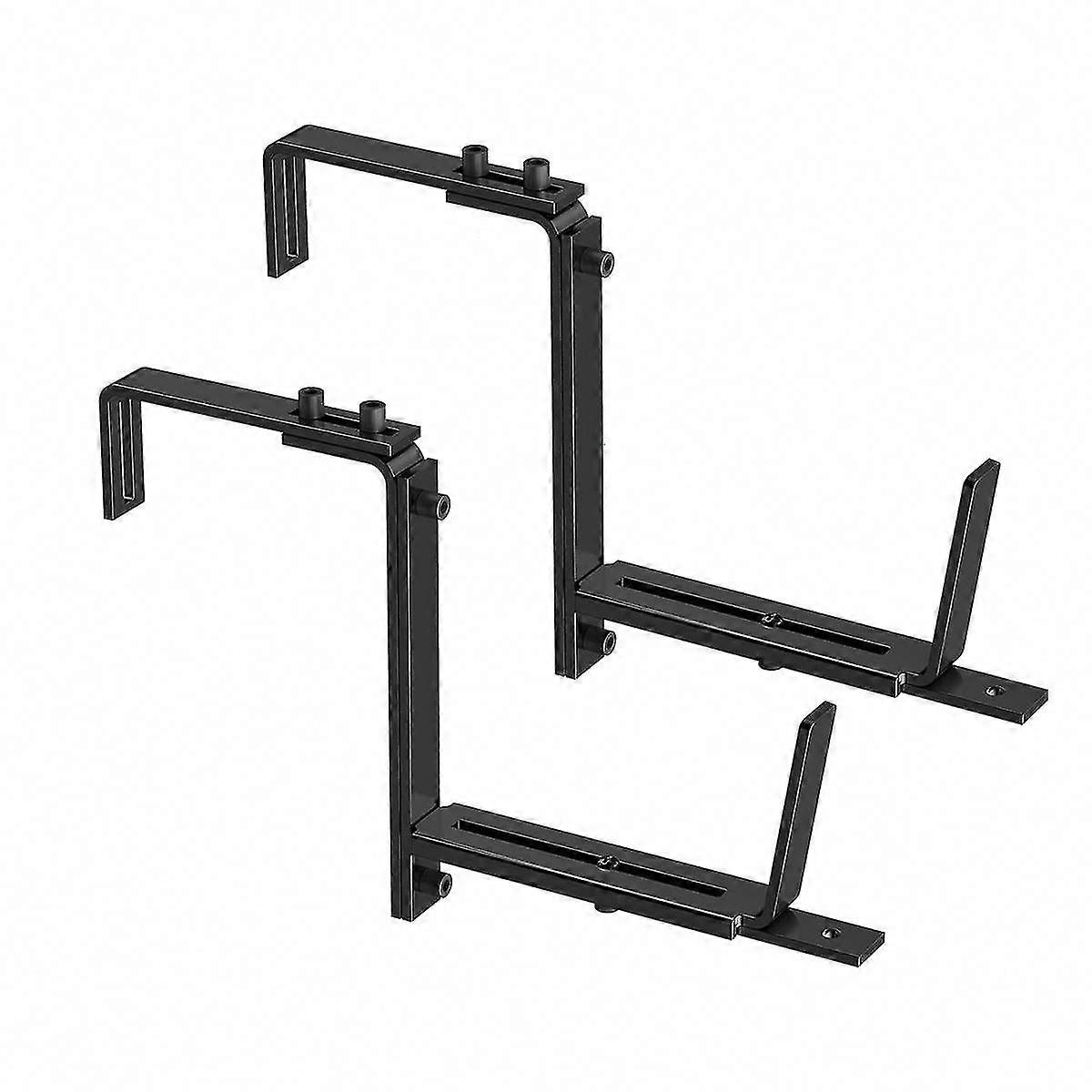 2PCS Adjustable Planter Box Brackets for Window Boxes, Hanging Flower Box Holders