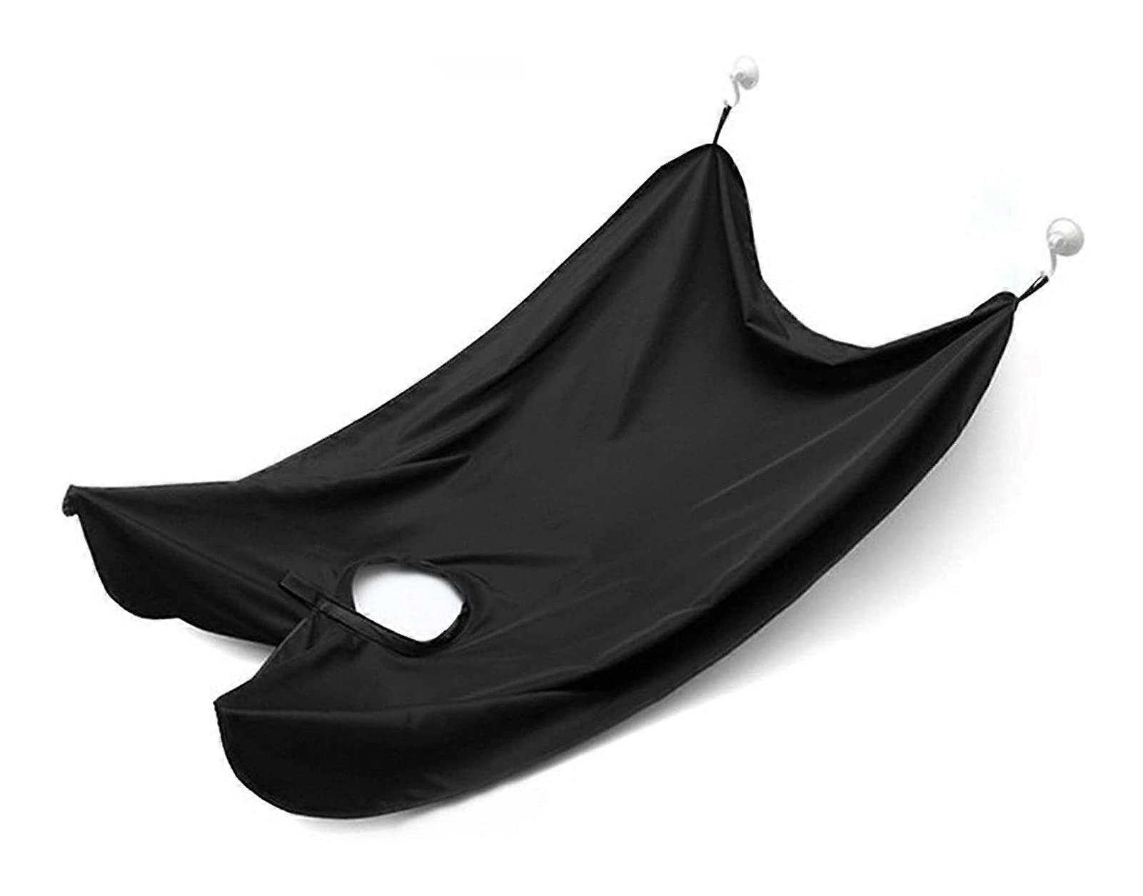 Beard Bib Adjustable Beard Shaving Apron for Men Shaving Towel, Hair Beard Trimming Apron with Extra Strong Suction Cups (Color: Black)