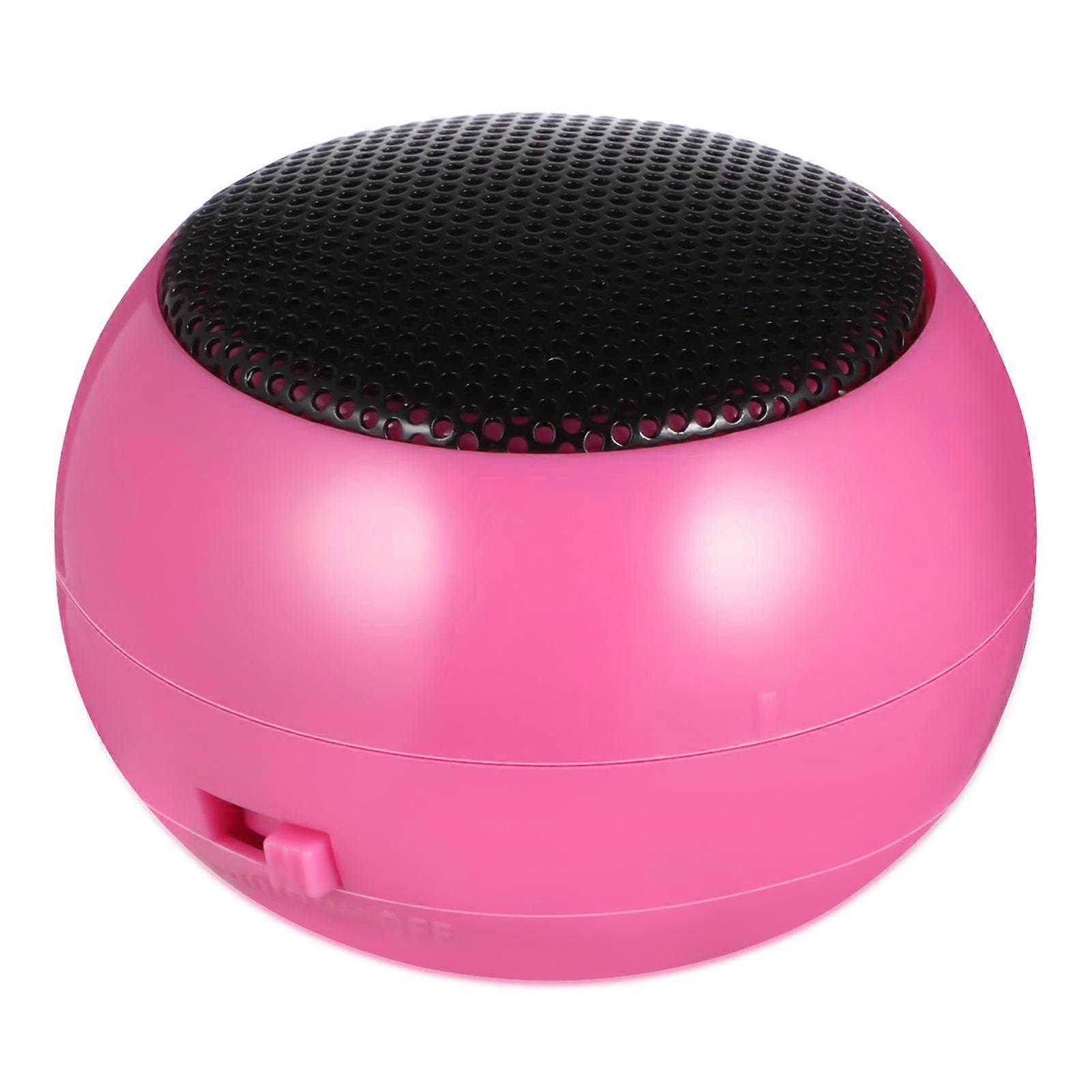 Portable Plug in Speaker with Builtin 3.5mm Cable for Home Use Pink Small Size