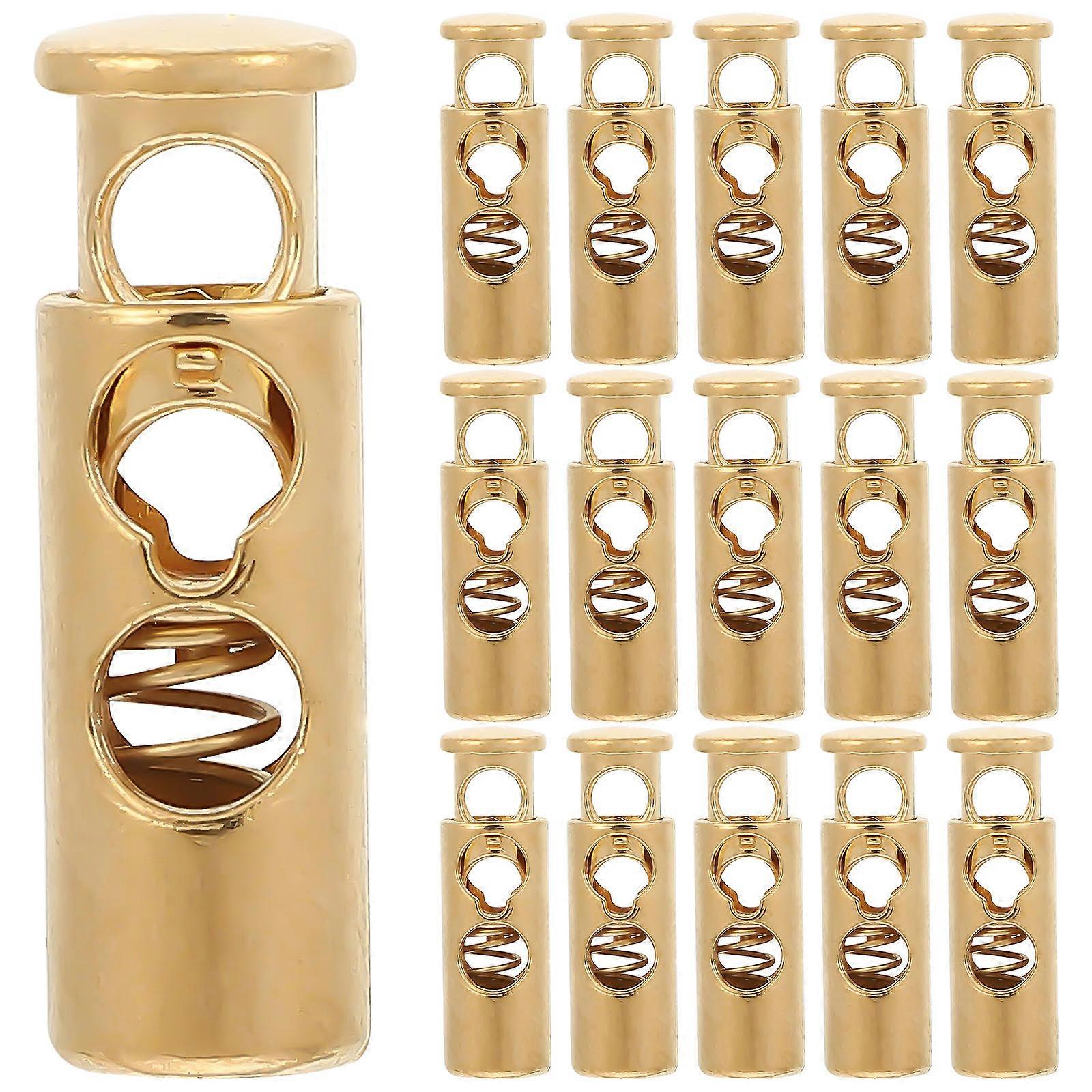 Spring Cord Fastener Zinc Alloy Rectangular With Two Holes Mask Lanyard Fastening Pants 30Pcs