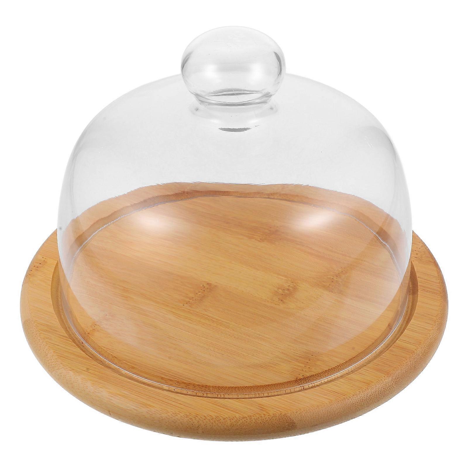 Pastry Plate with Lid Household Item Dust Cover Synthetic Materials 21X21X14.7CM 1Set