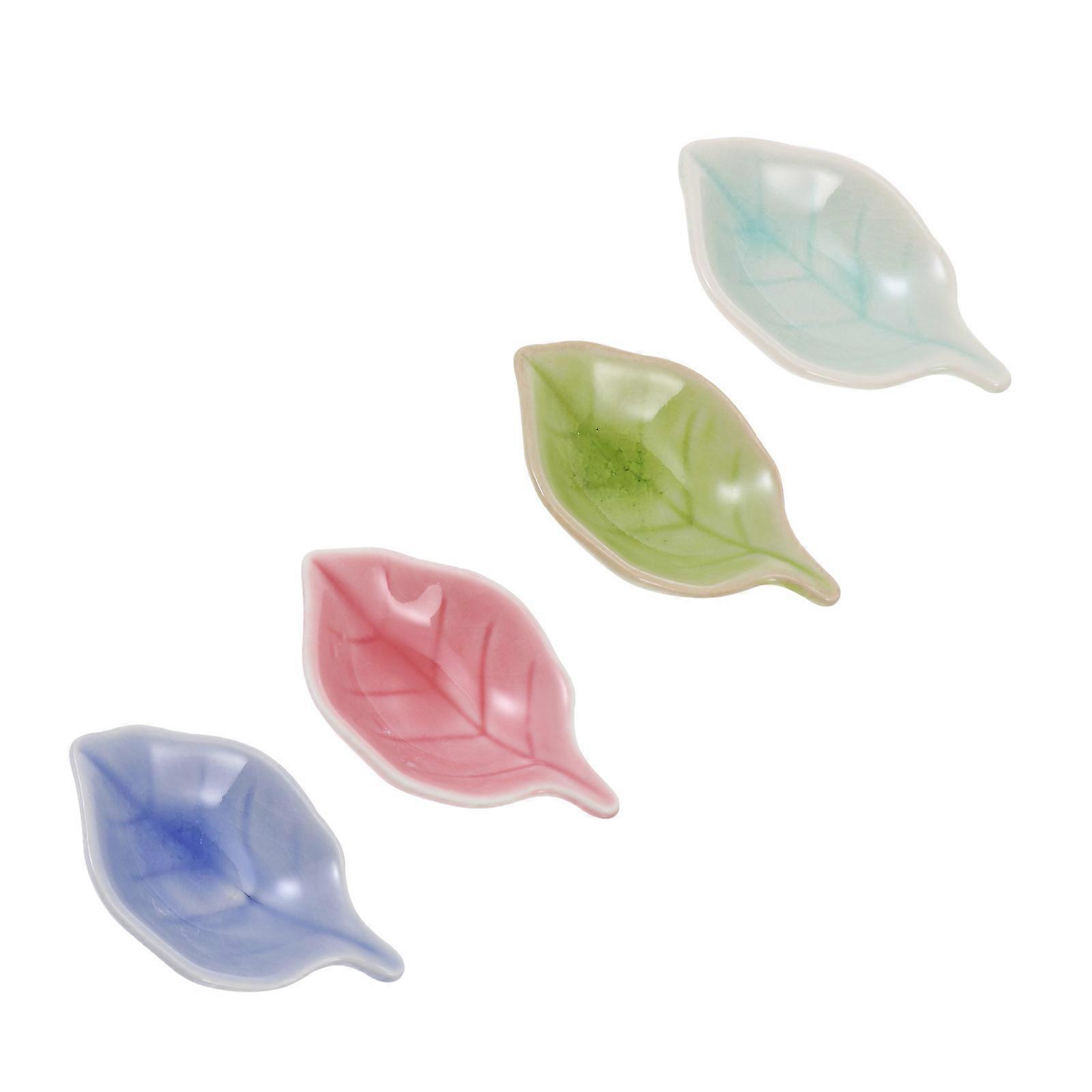 صينية زيت عطري بسيطة جولة فندق مطعم 3.54X2.36X0.79in مزج 4 قطع