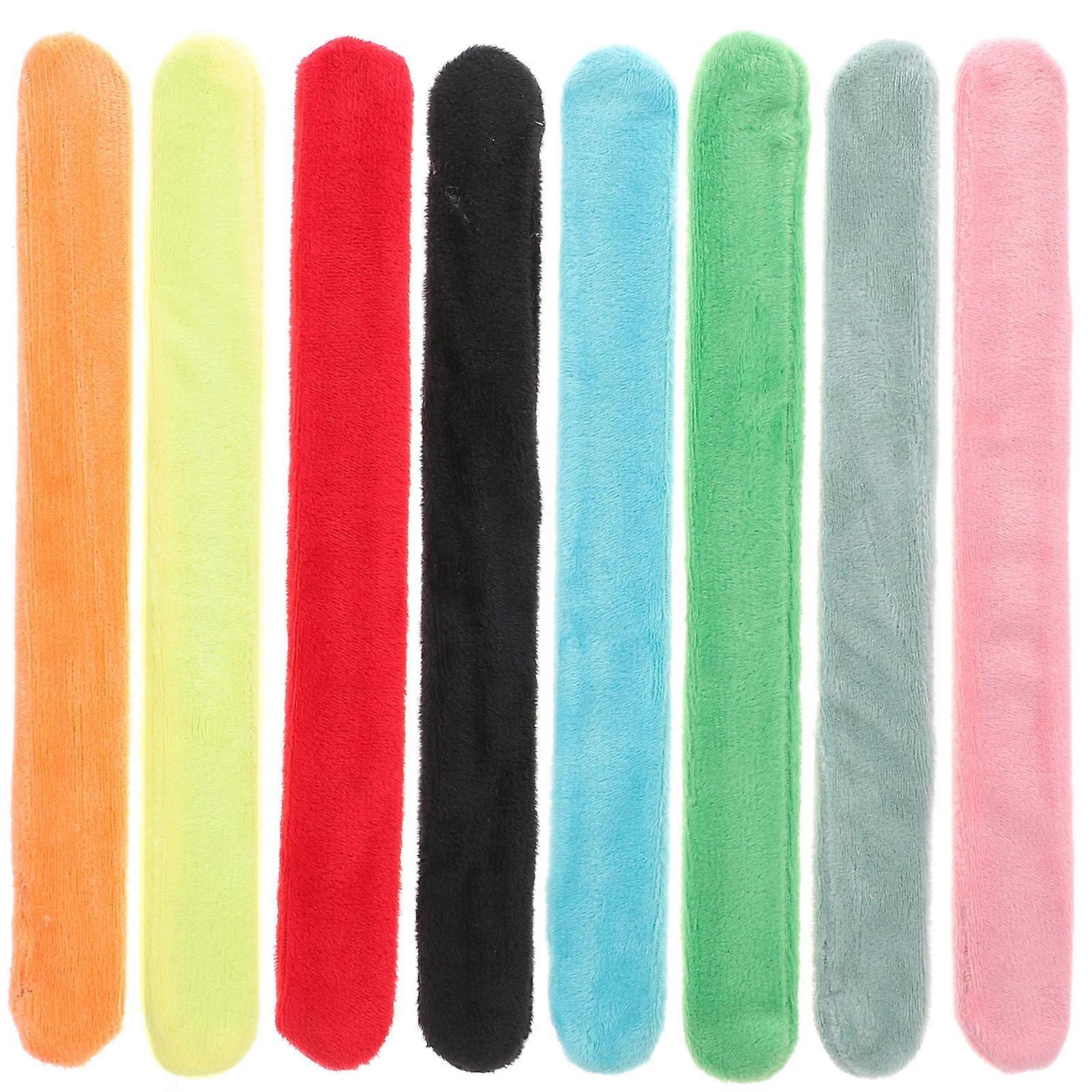 Plush Slap Bracelets for Party 8pcs Assorted Wear-resistant Wrist Bands Fits All