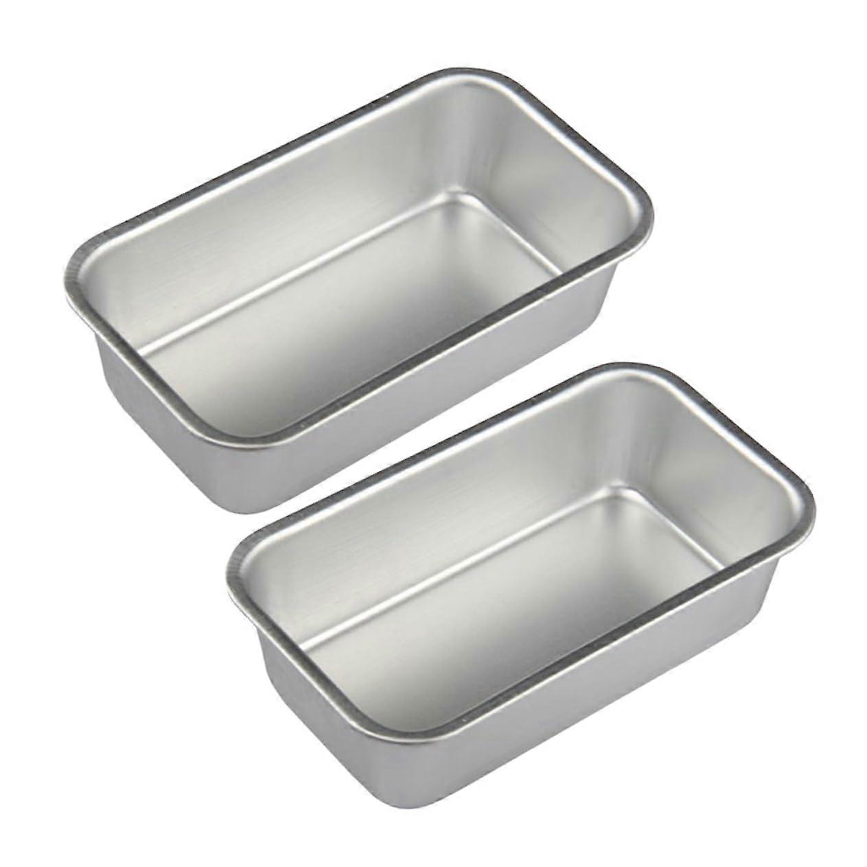2 rectangular baking pans for bread and cake, durable and practical for home and restaurant use, with temperature resistance for baking toast.
