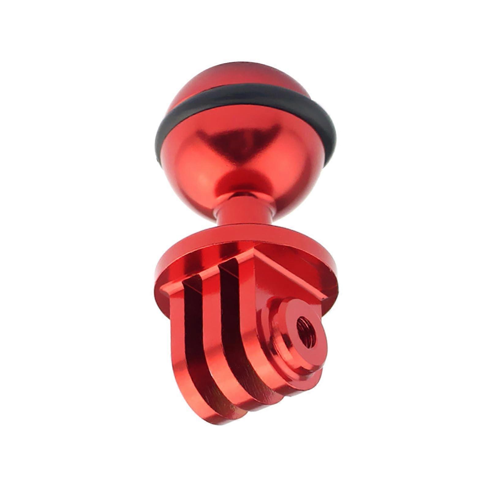 1 Inch Ball Head Screw Tripod Mount for DSLR Camera, Camcorder, GoPro - Red, Durable Metal, Adjustable Angle