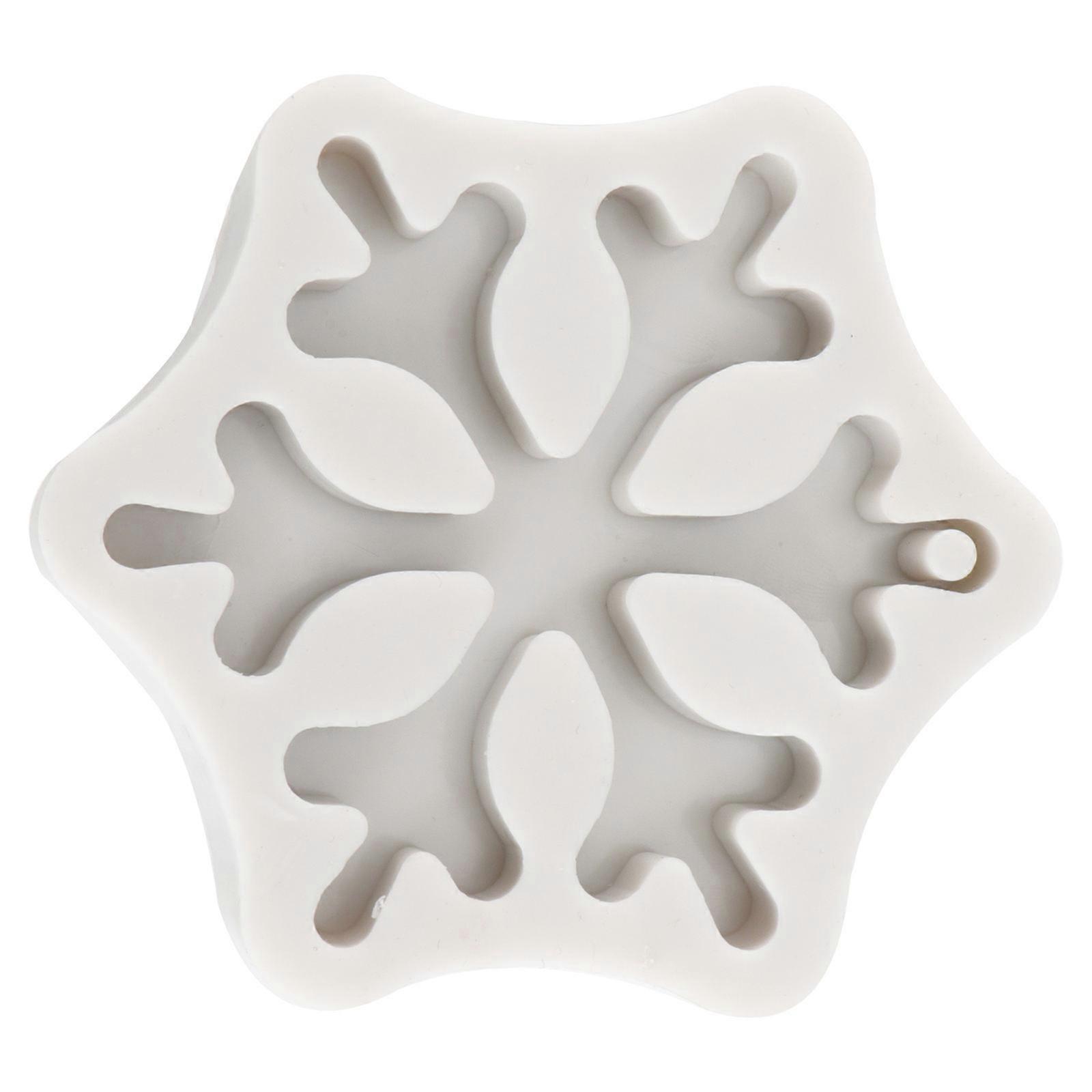 Snowflake Moulds Silicone Diy Baking Non-Stick Easy Demoulding Fondant Cake Chocolate Mold 10x10x2 Cm 1Pack