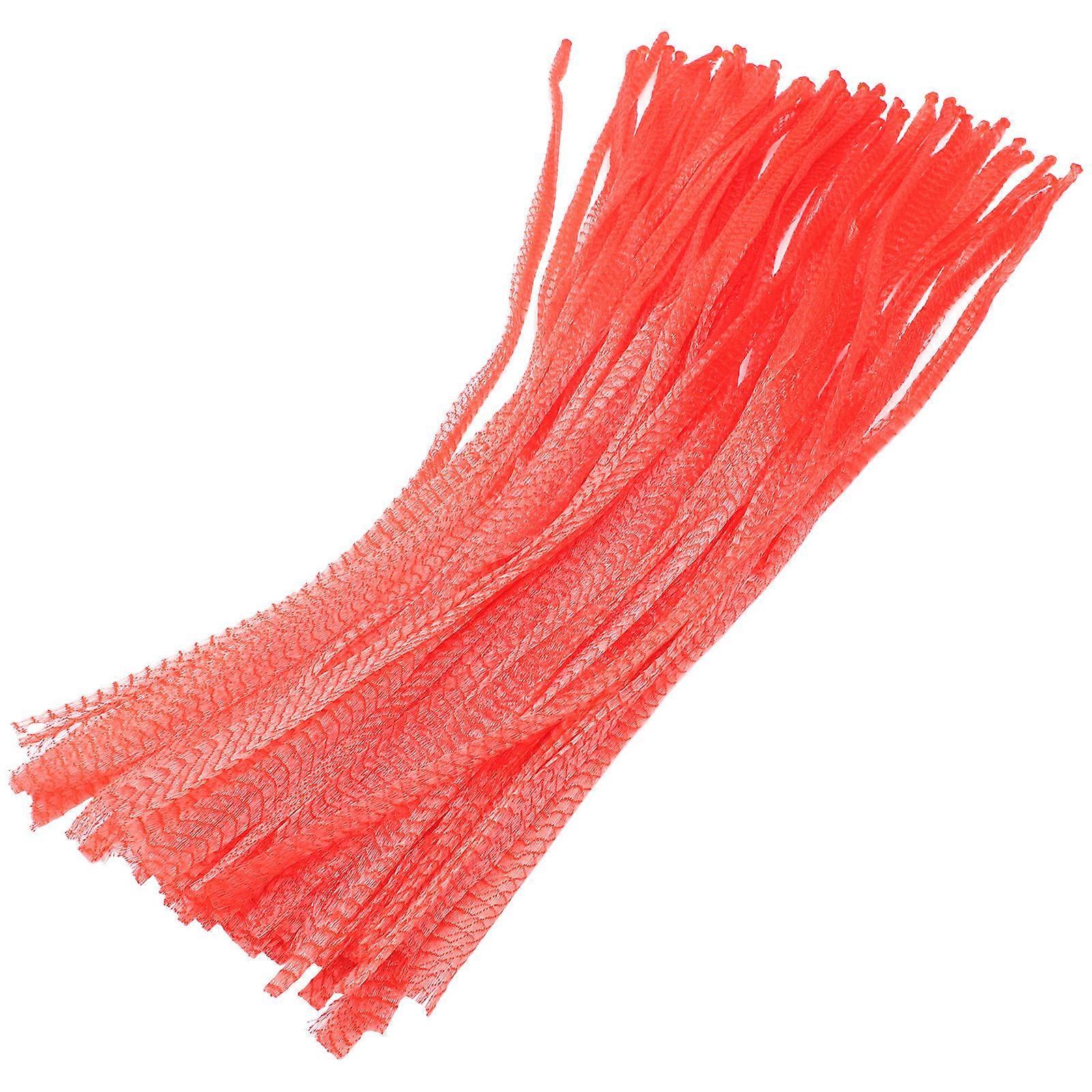 Reusable Mesh Produce Bags for Storage Use Made of Nylon Red Color Compact and Lightweight 100 Pcs