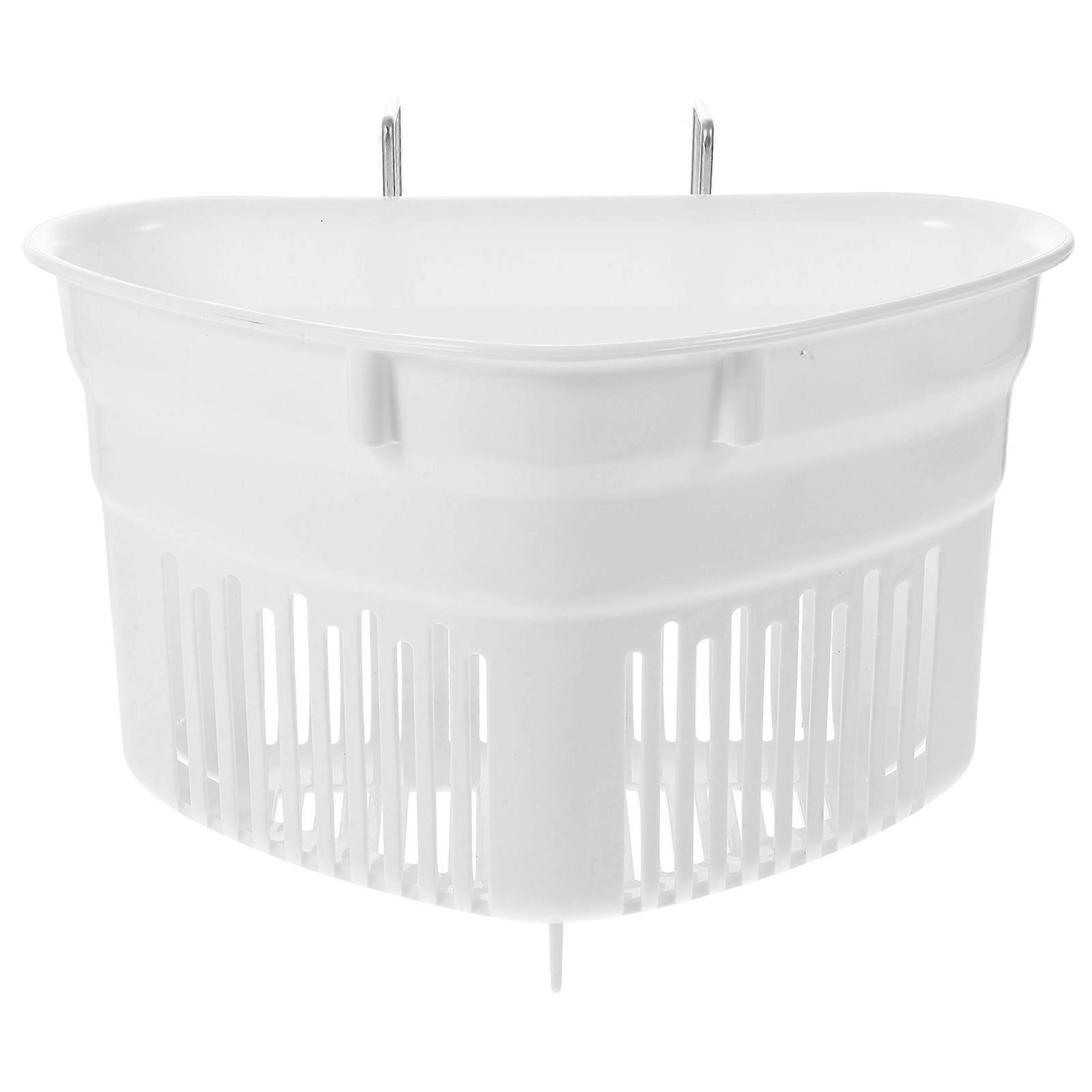 White Kitchen Sink Strainer Basket with Replaceable Bag and Hook for Easy Waste Disposal and