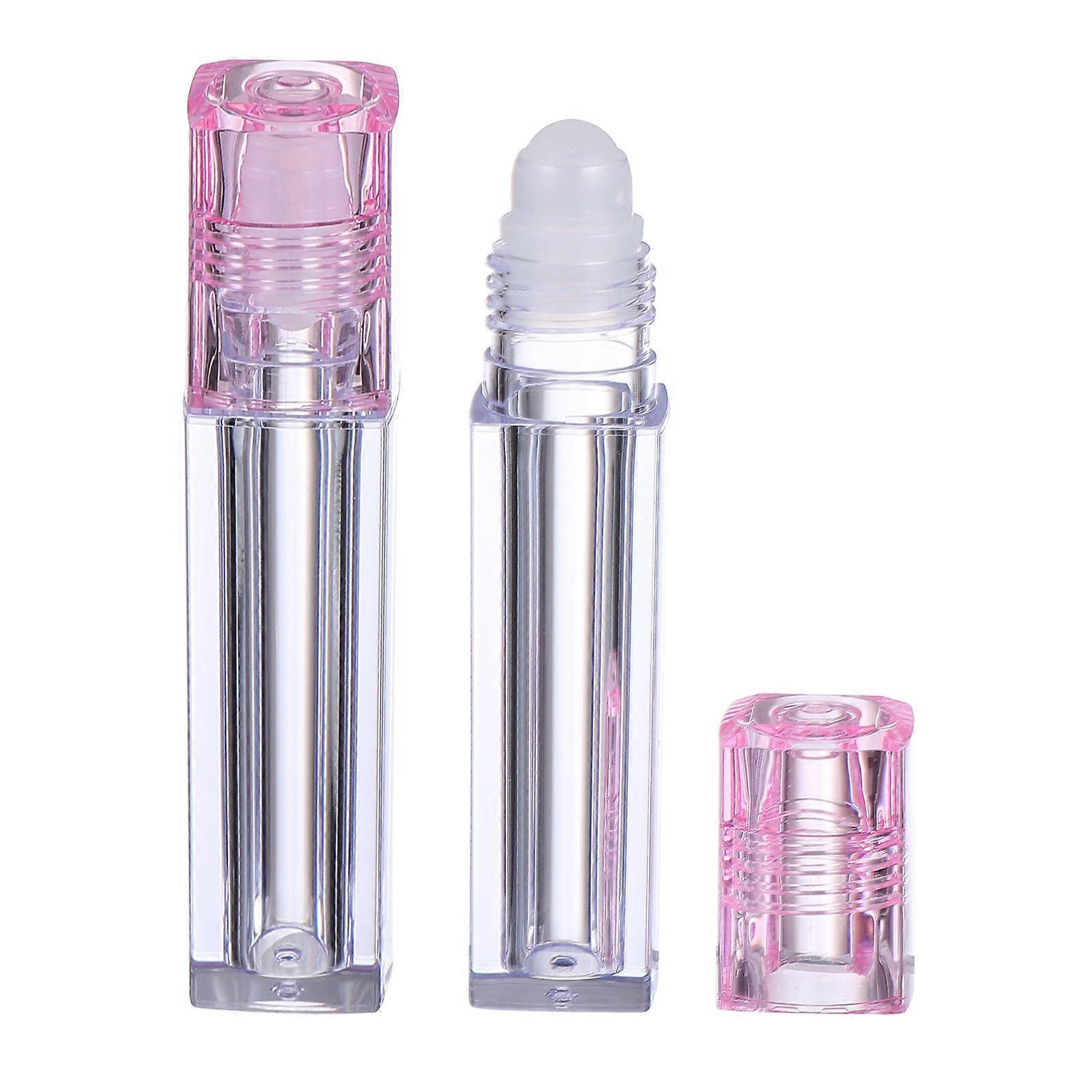 Empty Lip Gloss Container Plastic Roller Bottle Storage For Oils Square Shape 10Pcs