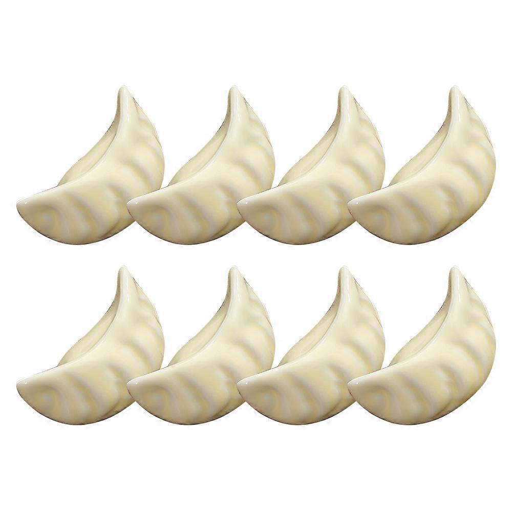 Ceramic Dumpling Shape Chopstick Holders for Table with Utensil Rest 8Pcs