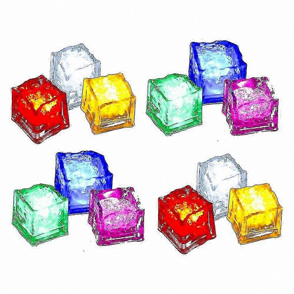 LED Light-Up Ice Cubes (12 Pack) for Beverages and Parties