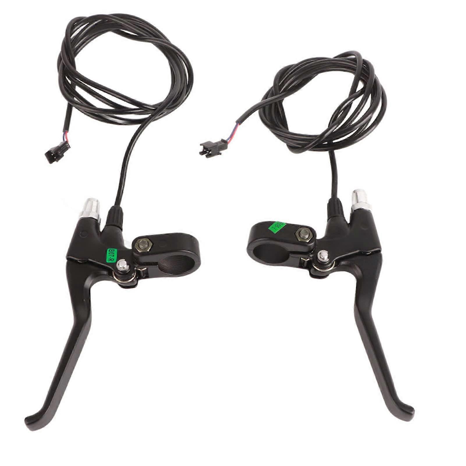 Electric Bike Brake Lever Set - 2-Wire Left Right Aluminum Brake Levers, 22.5mm Handlebar Clamp with Motor Cut-Off Switch
