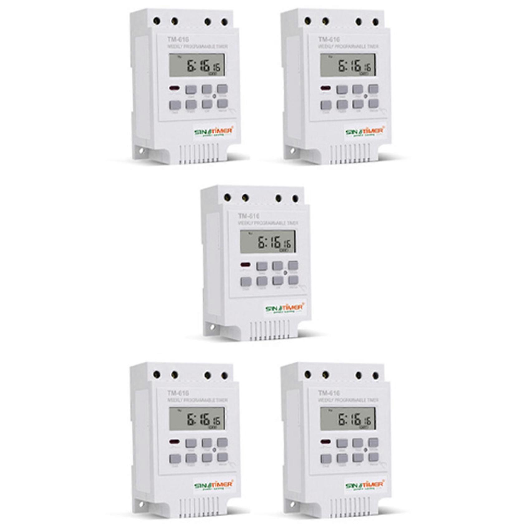 5X TM616W-2 30A 220V Electronic Weekly Programmable Digital Time Switch Relay Timer Control Timer D