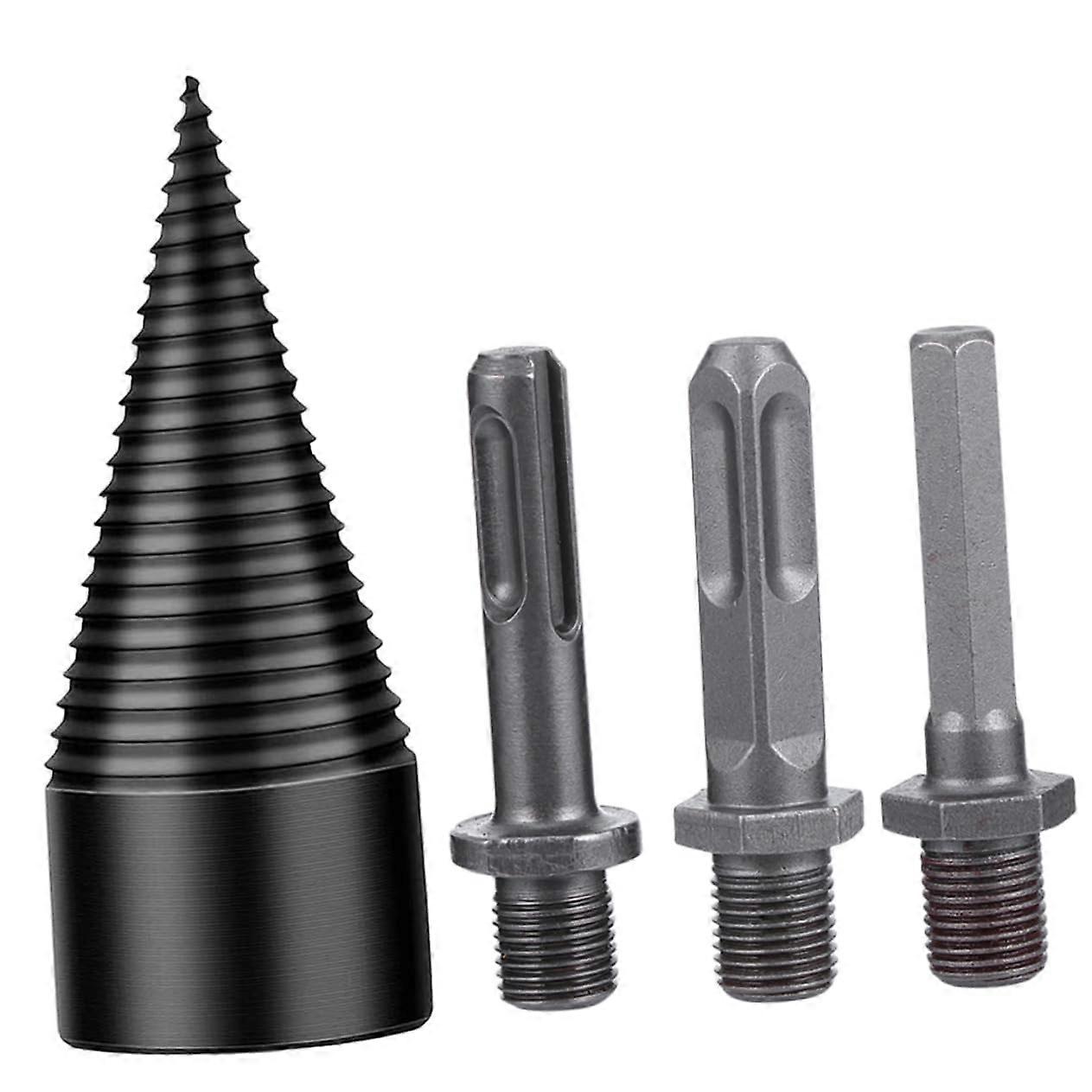 Wood Splitting Drill Bits 1 Set With Various Connections Compatible With Power Tools For Splitting Logs