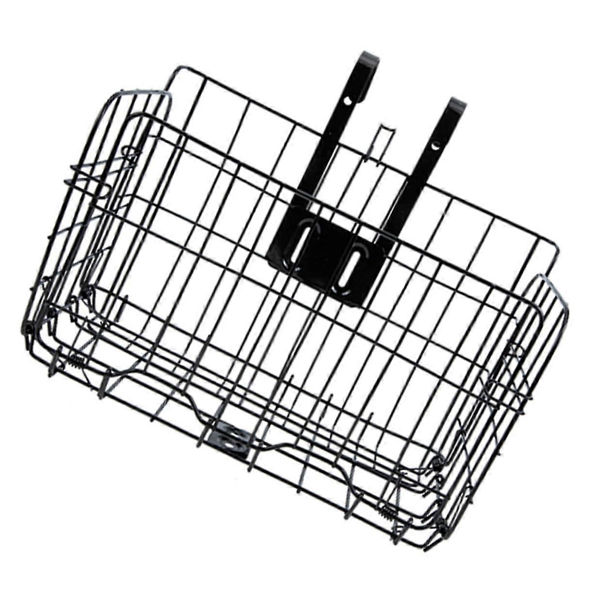 Front Metal Bike Basket Large Detachable and Foldable Bicycle Basket for Vegetables Sturdy Design to Install on Bike Handlebars for Mountain Bikes