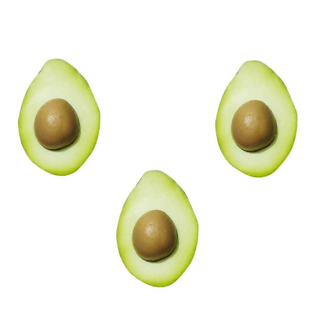 Simulation Half Avocado 3Pcs Green PU Versatile Use for Decoration Photography Props